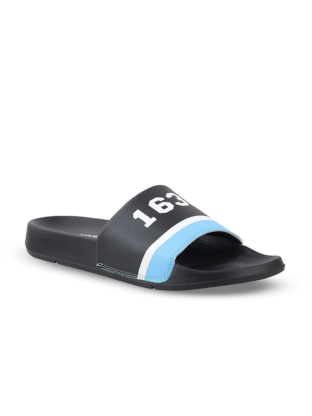 Harvard Men Black Printed Sliders