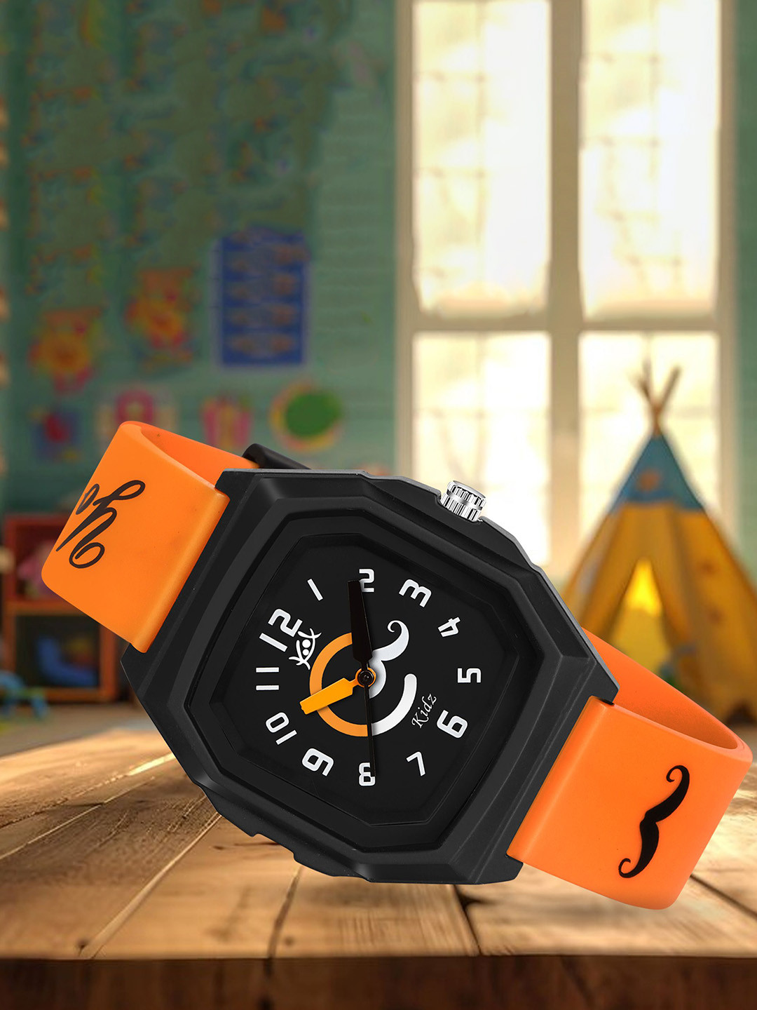 Kool Kidz Unisex Printed Dial & Straps Analogue Watches Koolkidz Watch KK 409 ORANGE