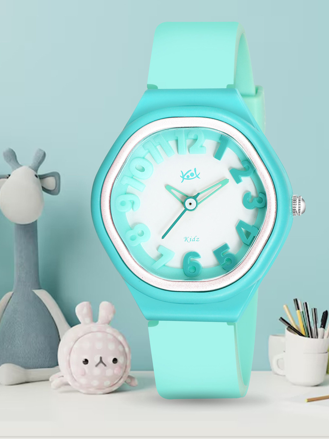 Kool Kidz Unisex Printed Dial Analogue Watches Koolkidz Watch KK 412 SKY BLUE