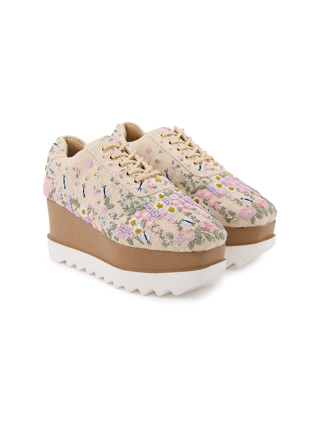 Anaar Women valensole Embellished Round Toe Lightweight Textile Heeled Sneakers