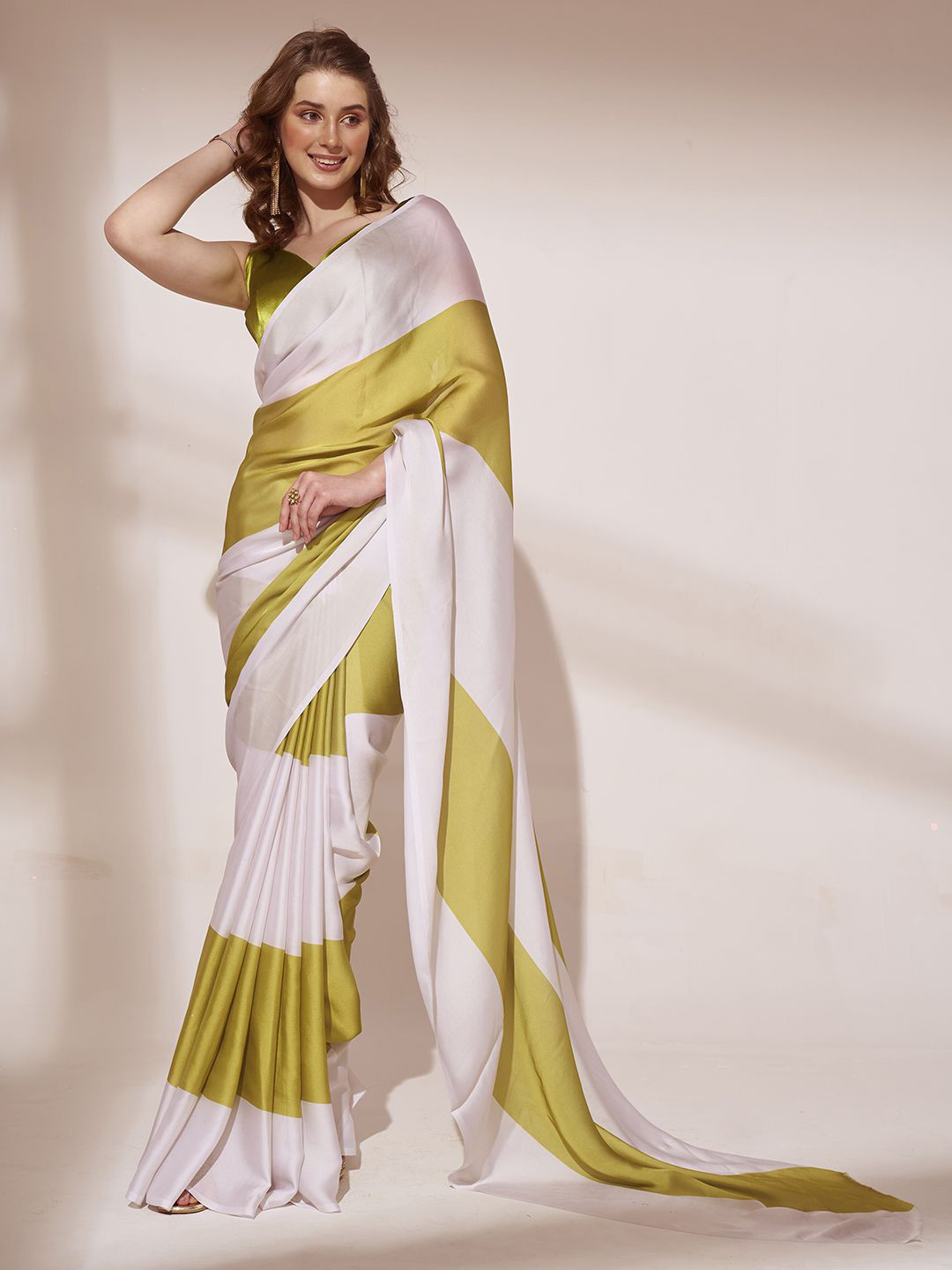 Kalista Striped Satin Saree
