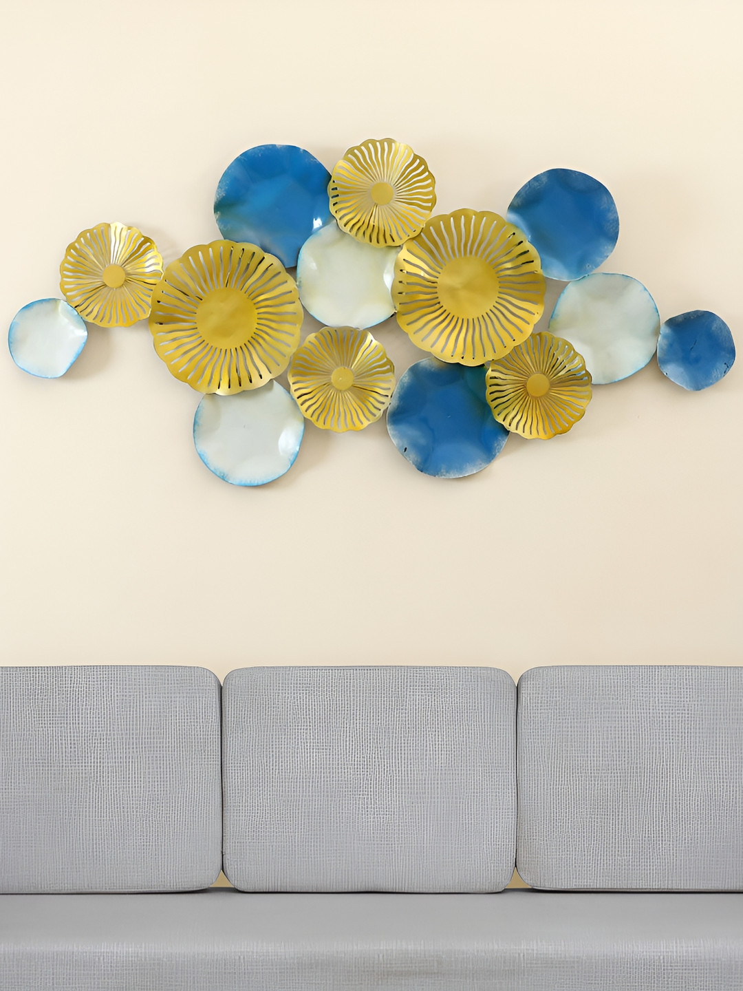 vedas Abstract Metal Matte Hanging Hall Abstract Wall Decor-25.2In