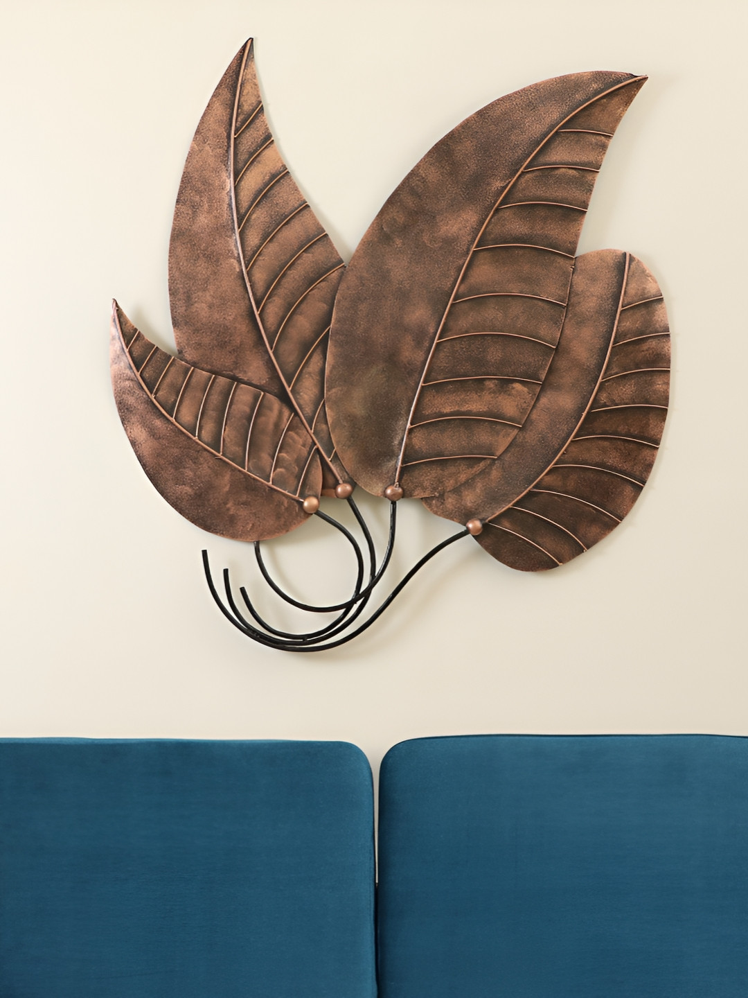 vedas Leaf Metal Rusty Hanging Hall Wall Hangings-40.2In