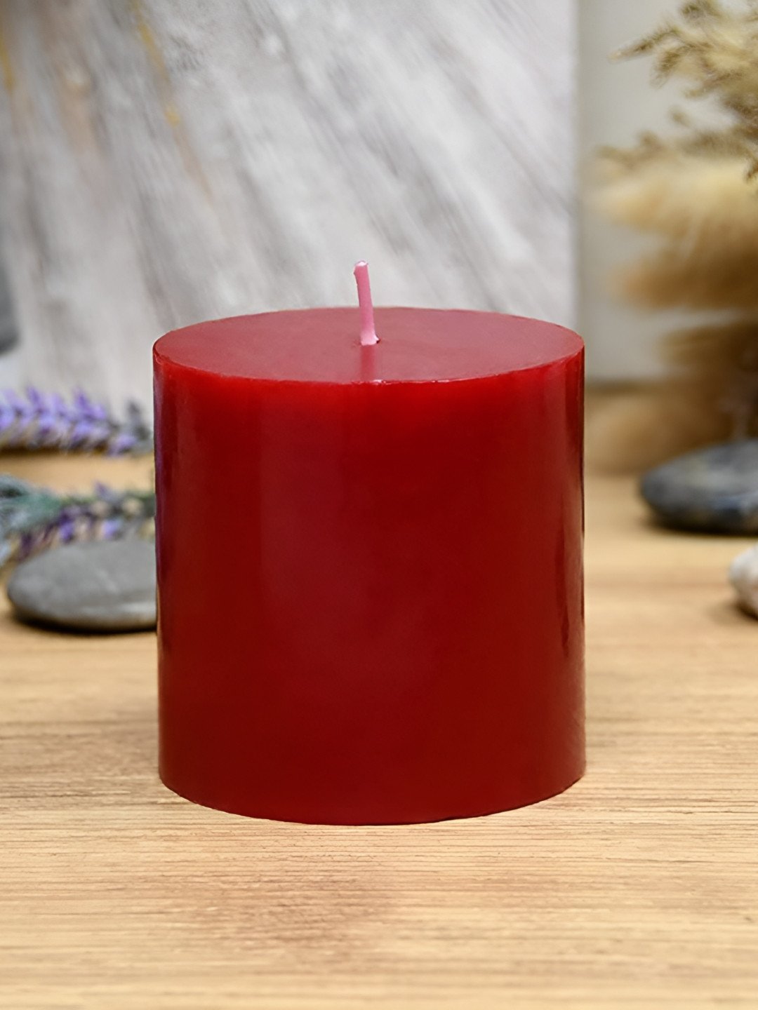 atorakushon Paraffin Scented 1 Wick Scented Solid Geometric Regular Pillar Candles