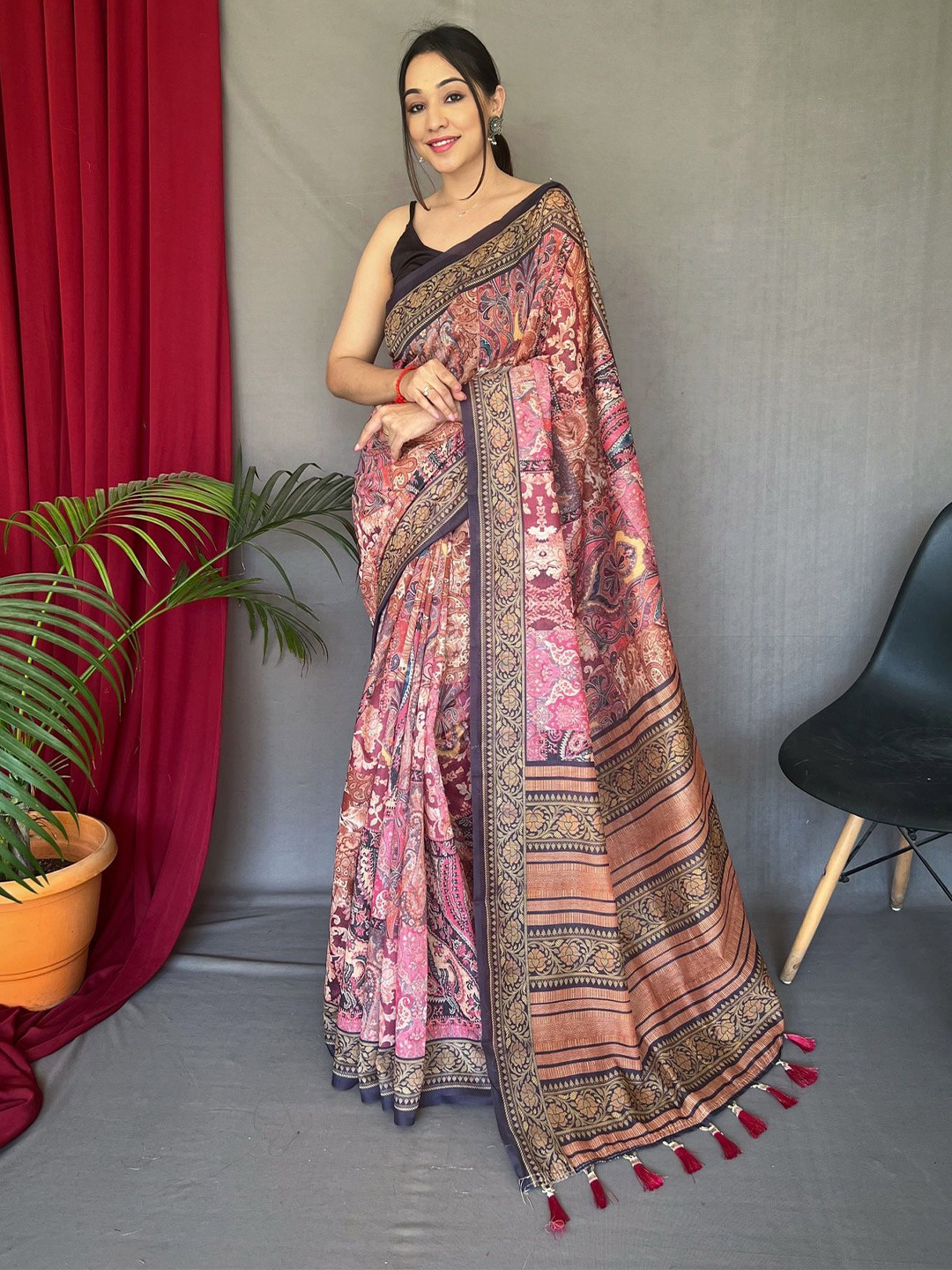 Panzora Kalamkari Digital Print Saree