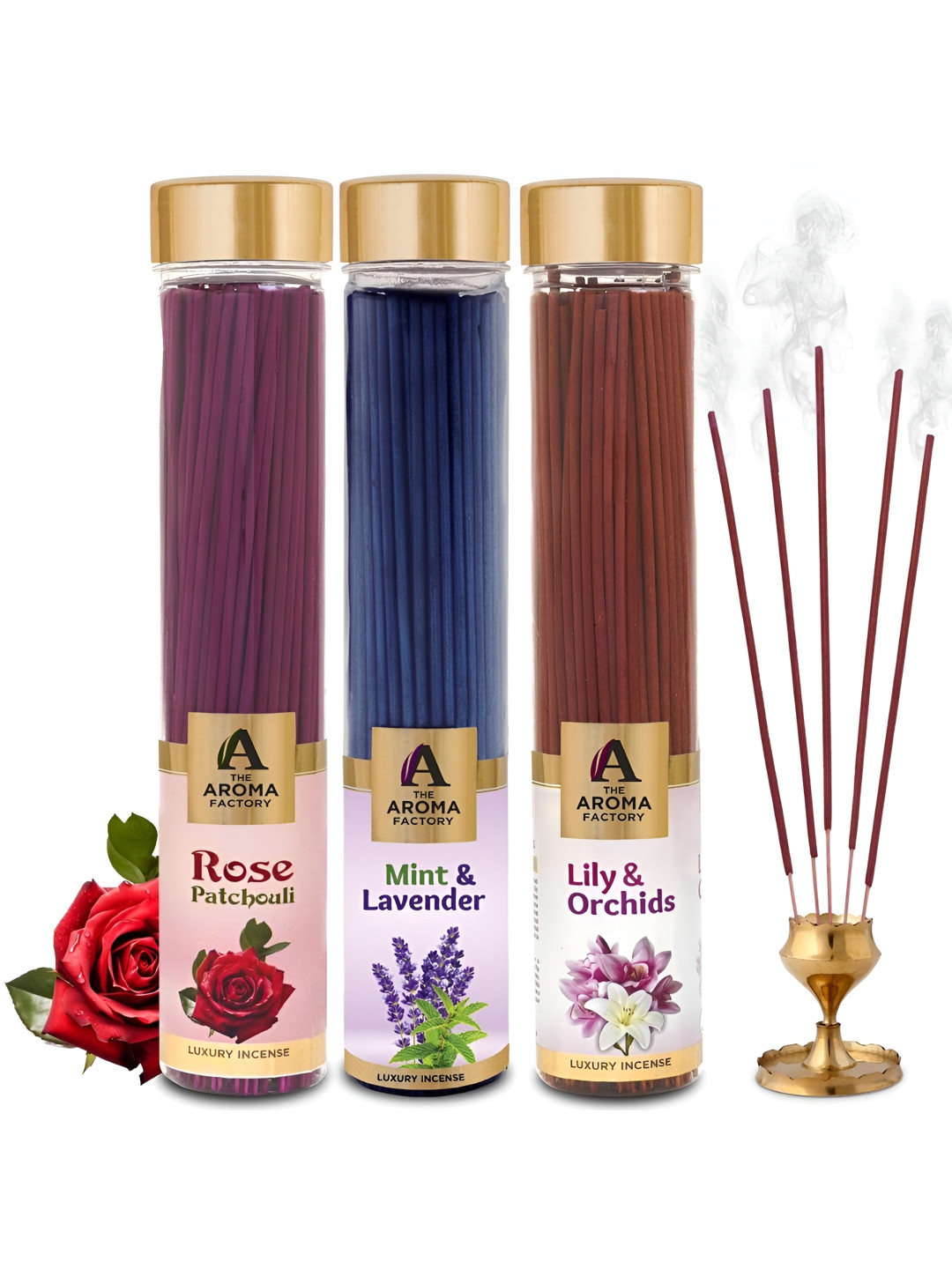 The Aroma Factory Purple & Blue 3 Pieces Herbal Incense Sticks