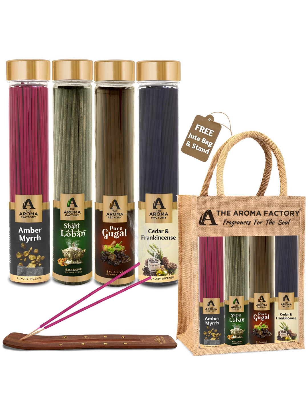 The Aroma Factory Pack of 4 Brown & Blue Cedar&Frank Incense Sticks