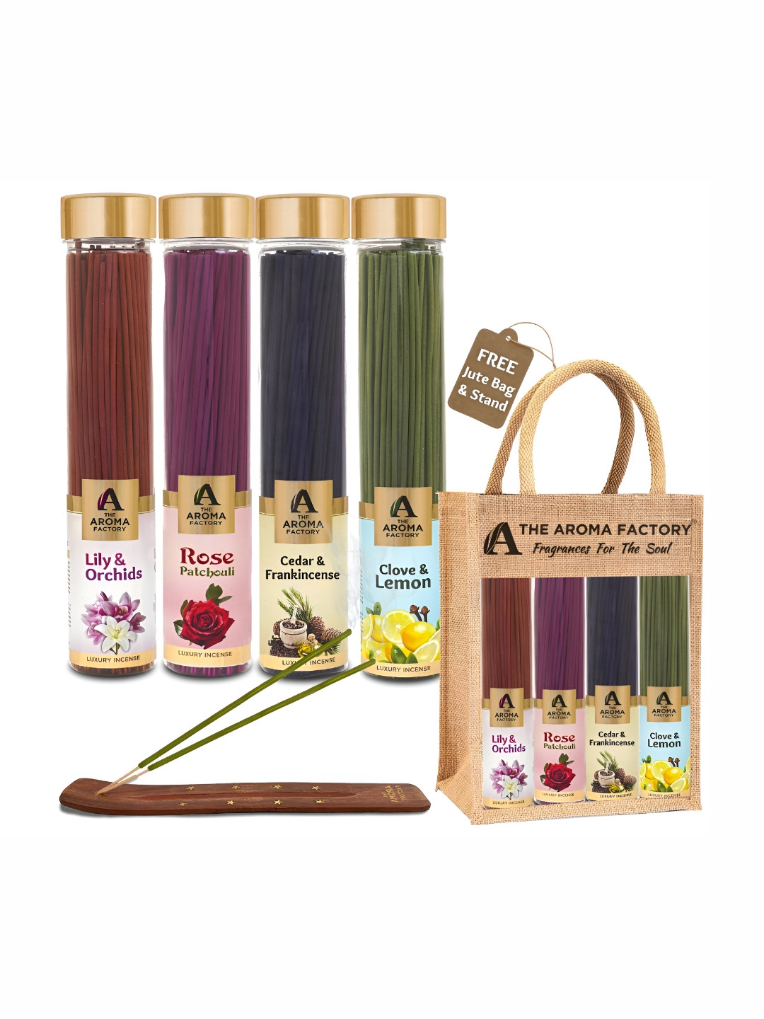 The Aroma Factory 4-pcs Red & Green Zero Charcoal Natural Dhoopbatti