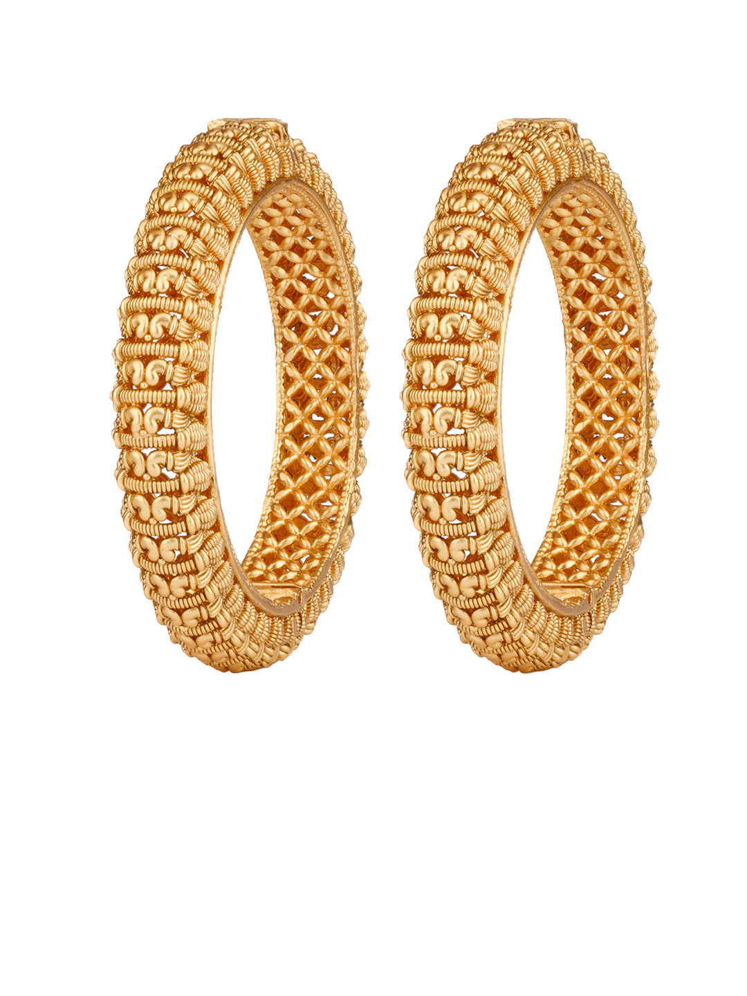 vivinia BY VIDHI MEHRA MEHRA Set of 2 Gold-Plated Openable Temple Bangles