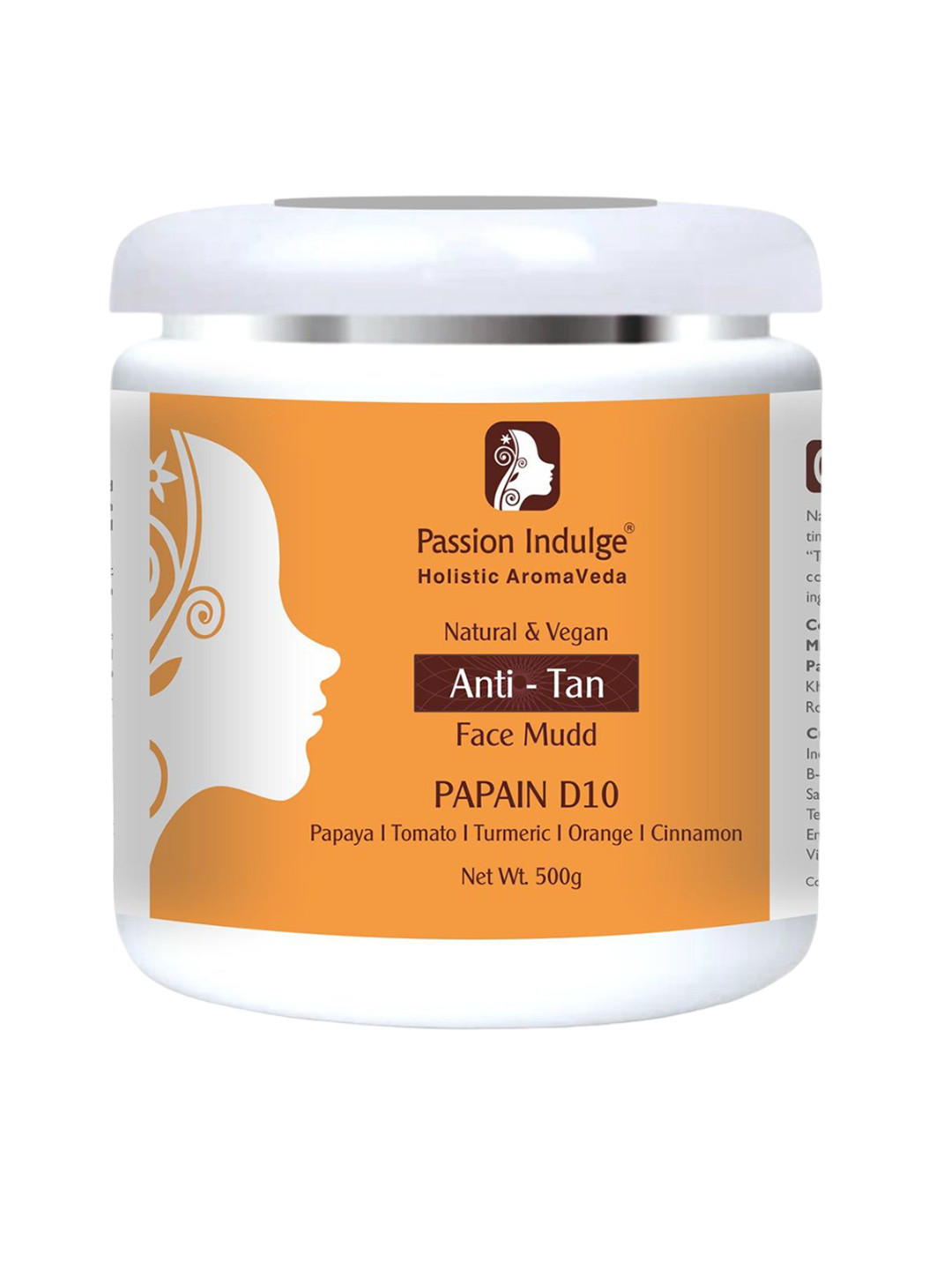Passion Indulge Papain D10 Professional Anti-Tan Mudd Face Pack - 500 g