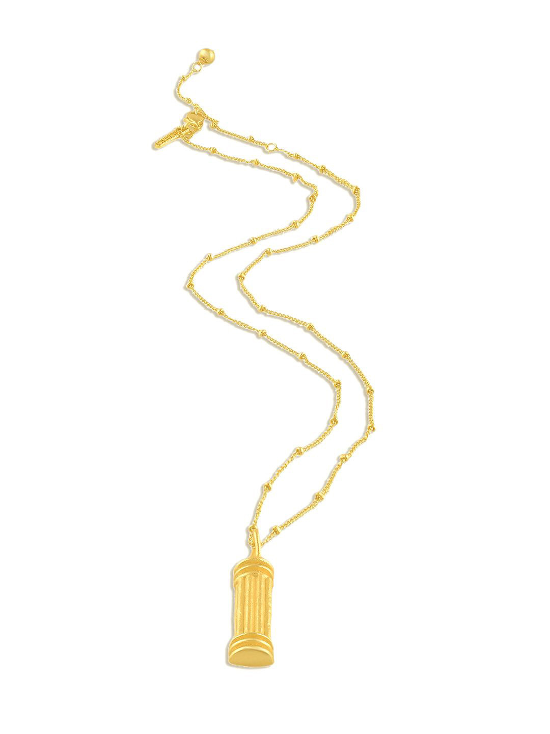 ARVINO Women Gold-Plated Tiny Pillar Pendants with Chains