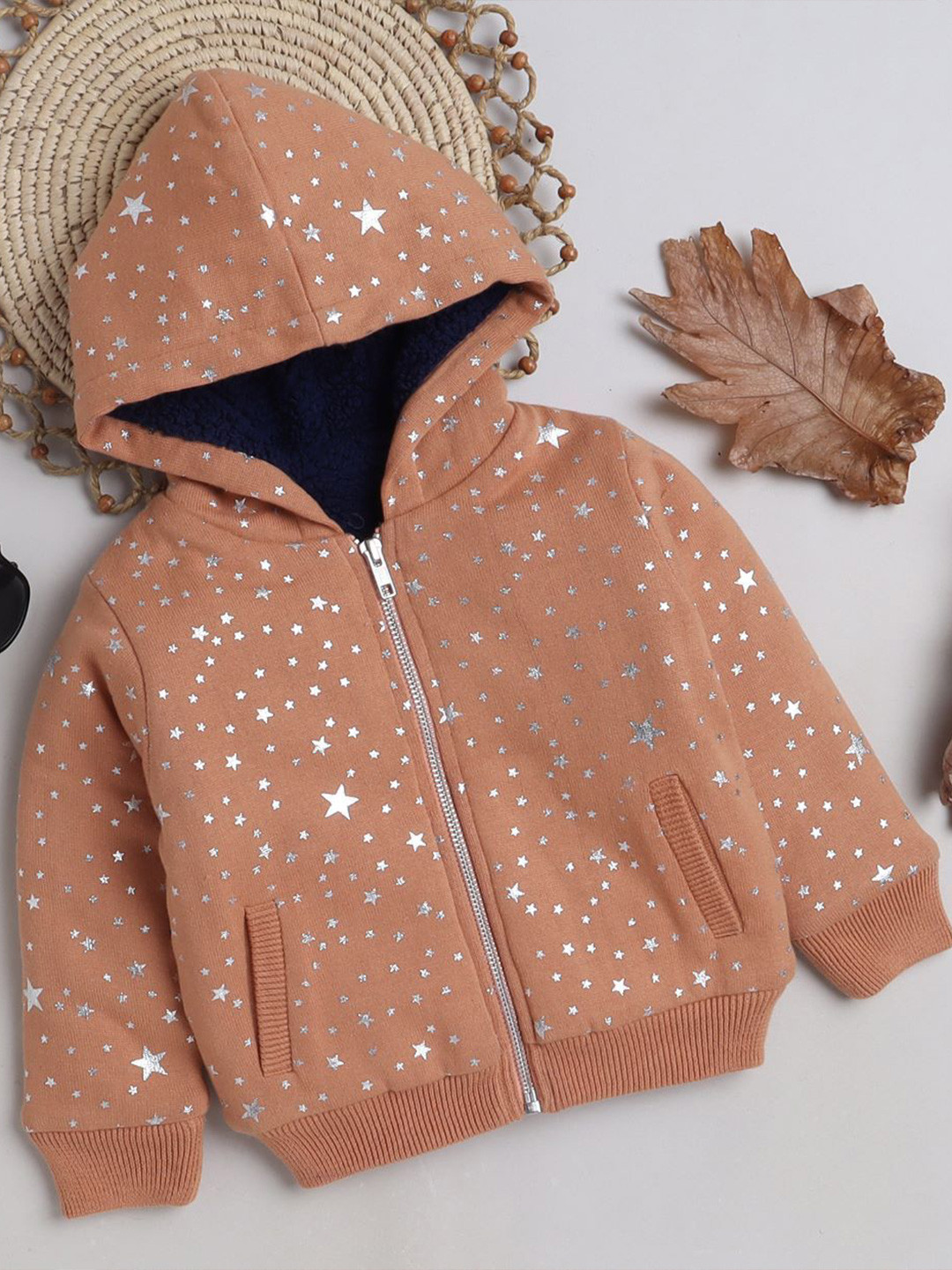 Yellow Apple Girls Hooded Long Sleeves Woollen Cardigan