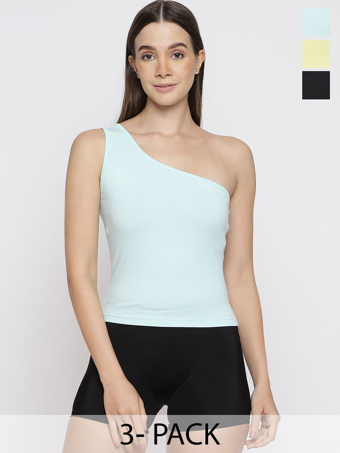 La Intimo Women 3 Pcs One Shoulder  Camisoles