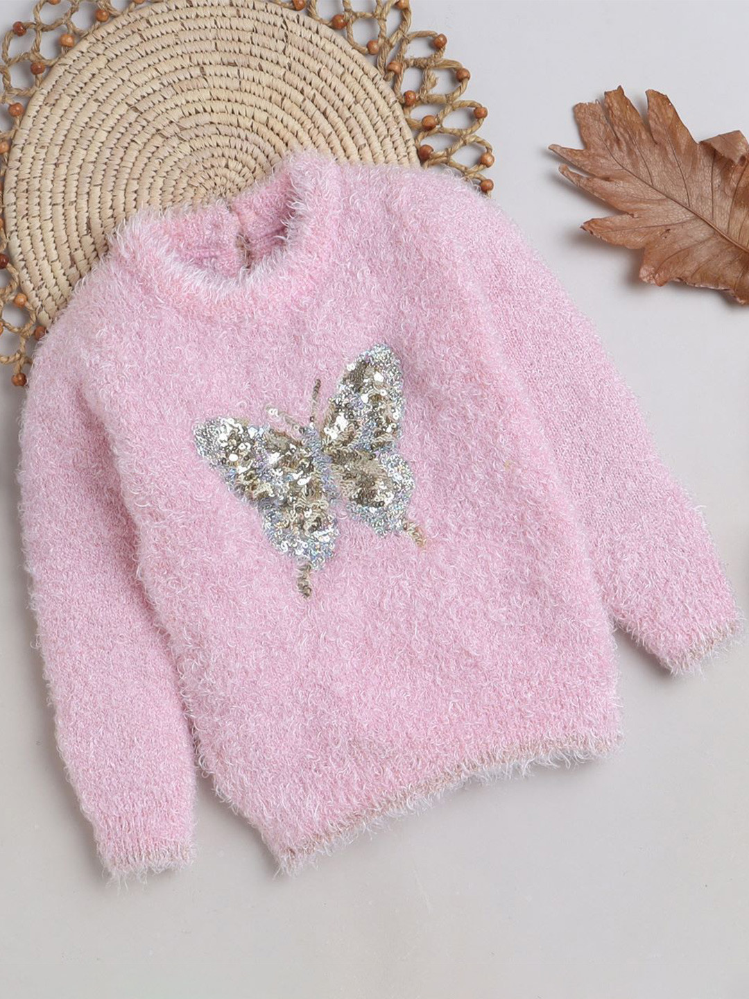 Yellow Apple Girls Round Neck Long Sleeves Cardigan