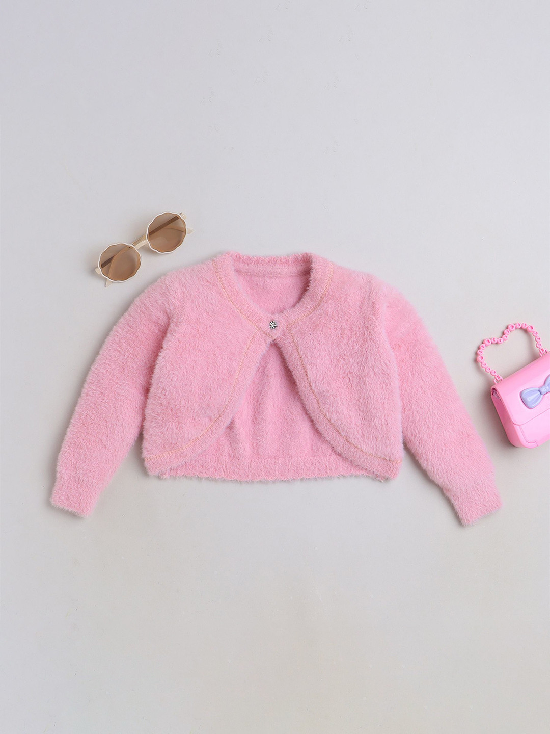 Yellow Apple Girls Round Neck Long Sleeves Pullover