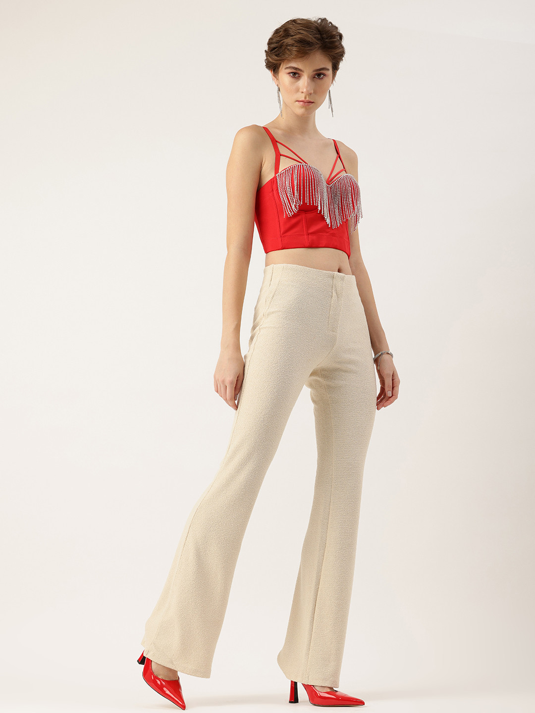 bebe Embellished Stone Studded Bralette Party Crop Corset Top