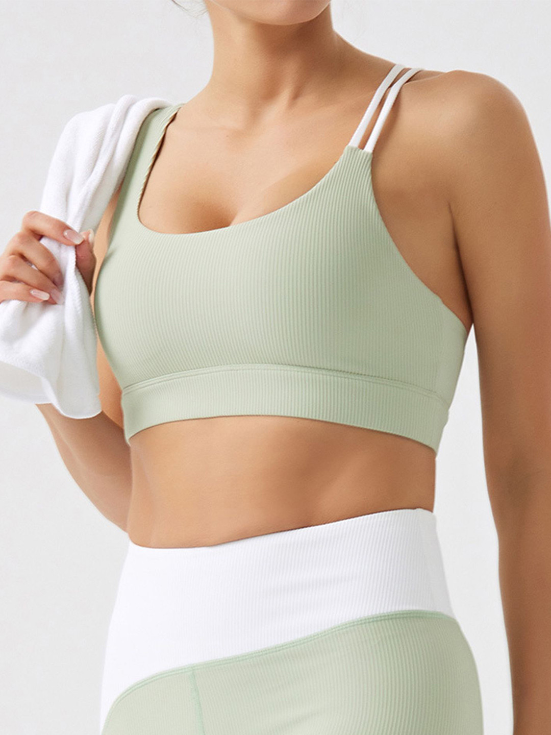 LULU & SKY Green Scoop Neck Sports Bralette Top