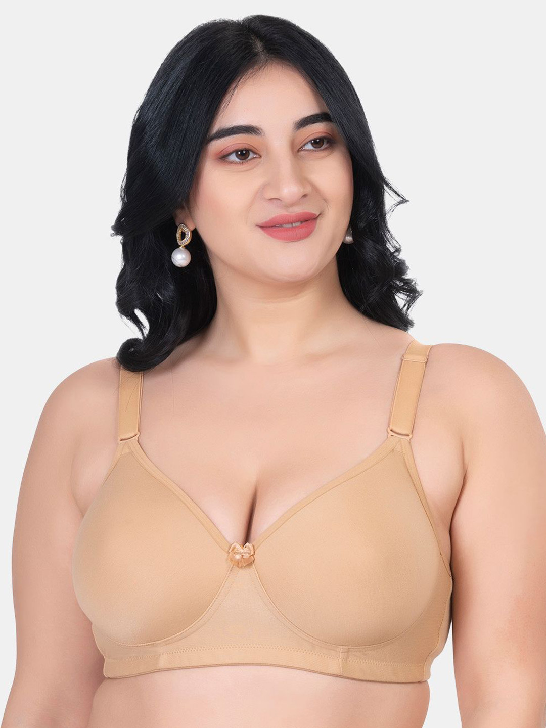 KOMLI Plus Size Lightly Padded Cotton T-shirt K-D925-FWN-1PC_JA0324