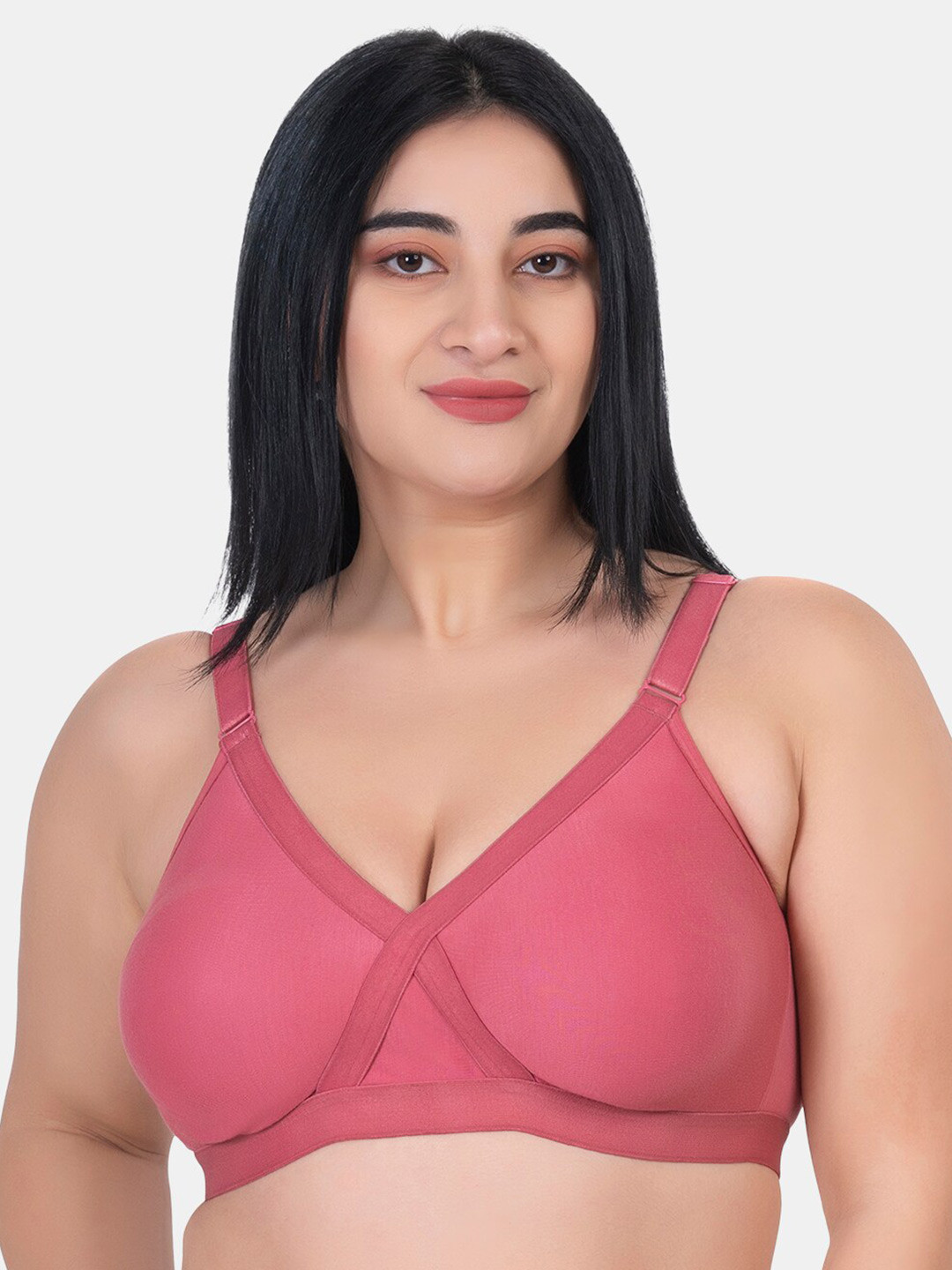 KOMLI Plus Size Non Padded Cotton T-shirt Bra K-D986-PLM-1PC_JA0324