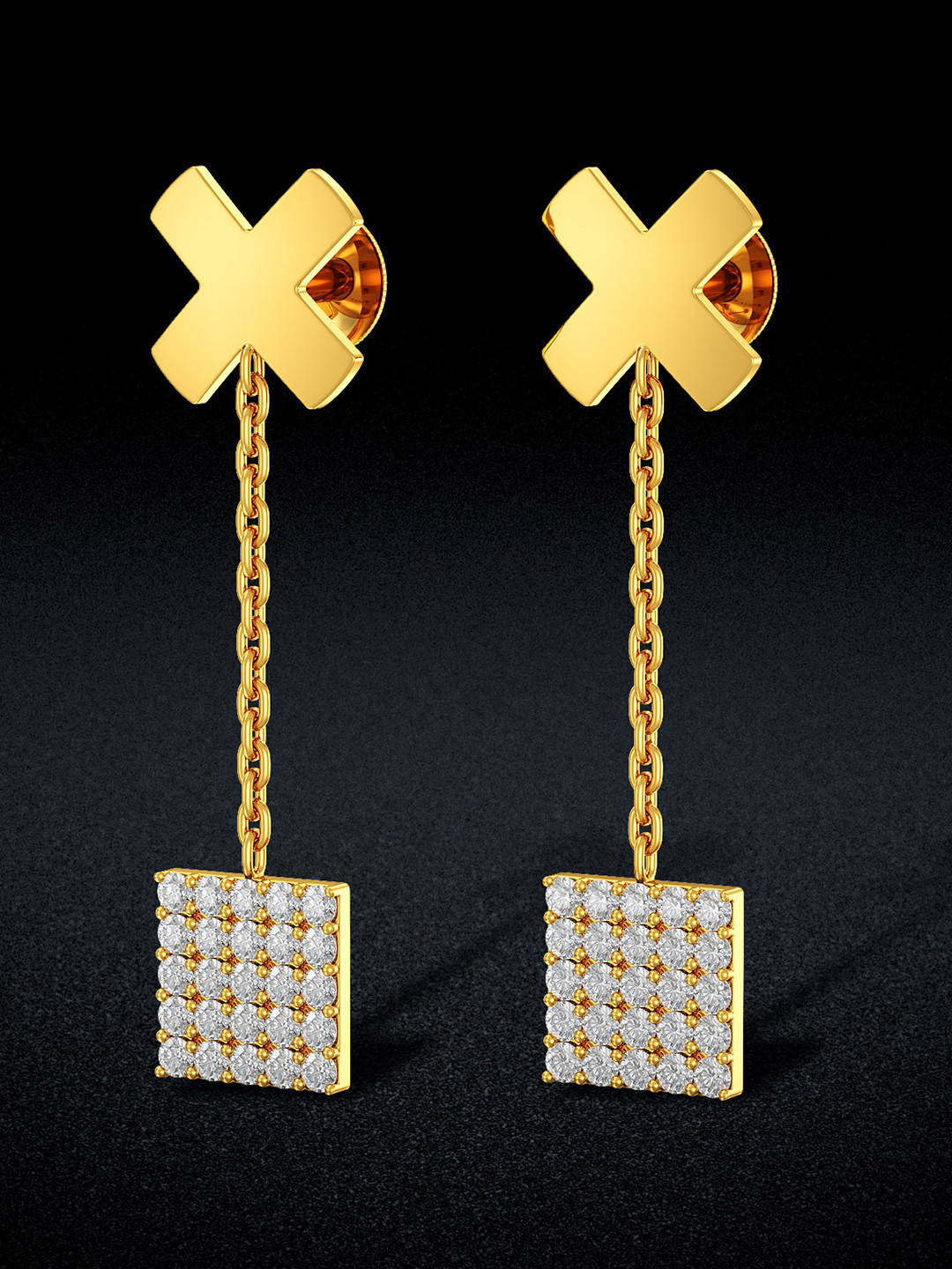 Joyalukkas 22KT Gold Gemstones Earrings-2.302gm