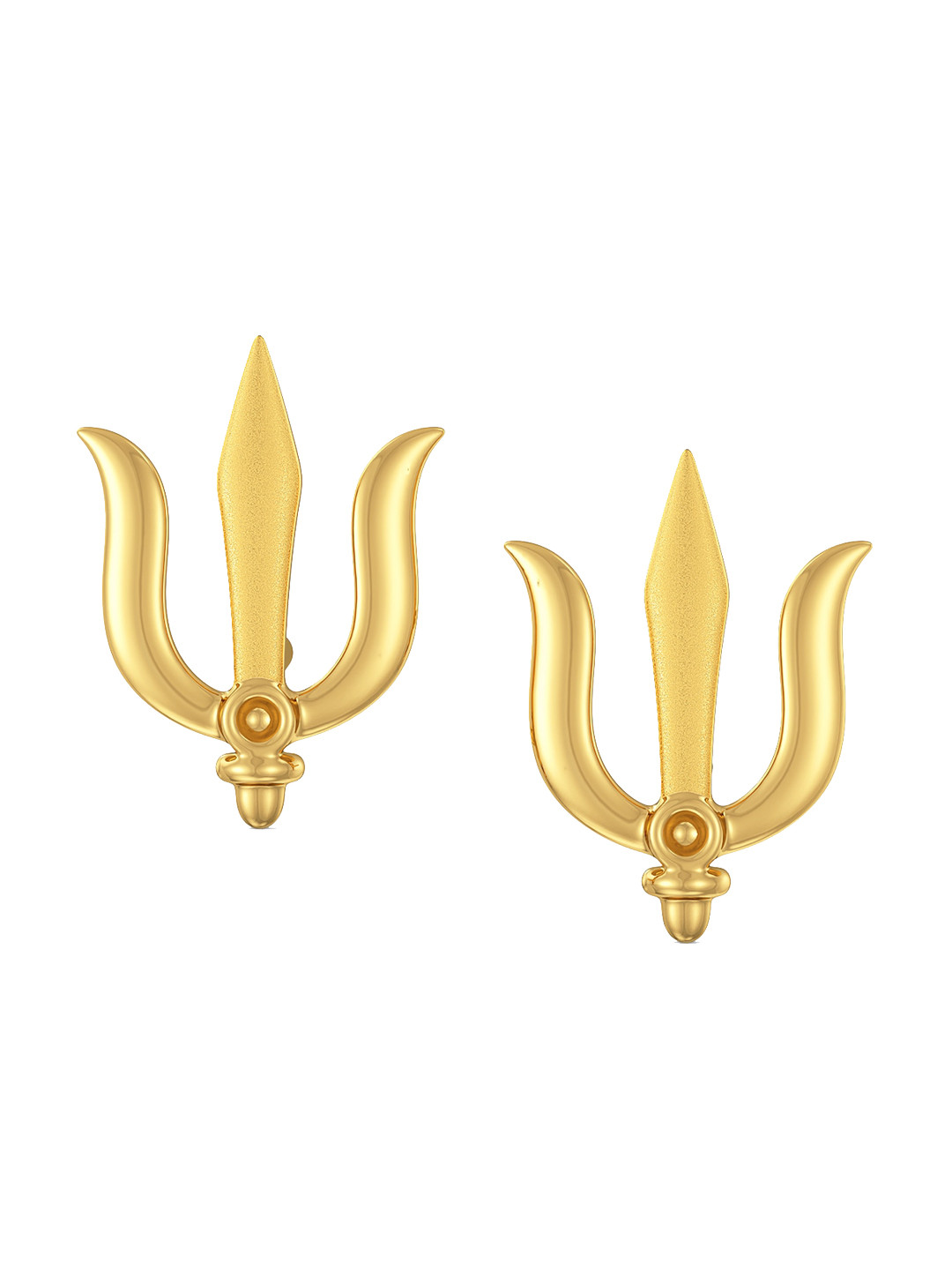 Joyalukkas BIS Hallmark 22KT  Gold Trident Stud Earrings 1.535 gm