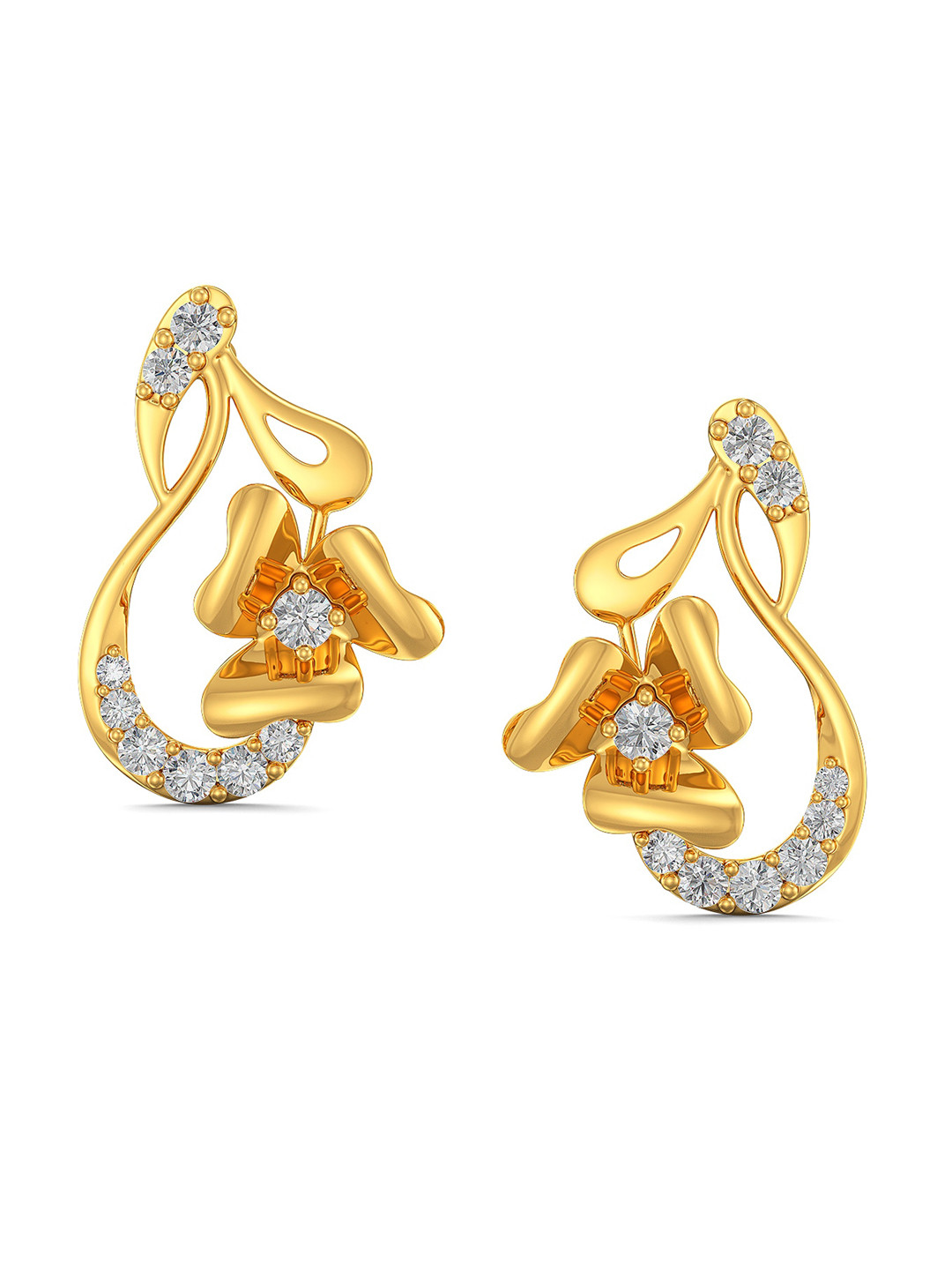 Joyalukkas Girls 22KT Gold Gemstone Studded Earrings- 2.608 gm