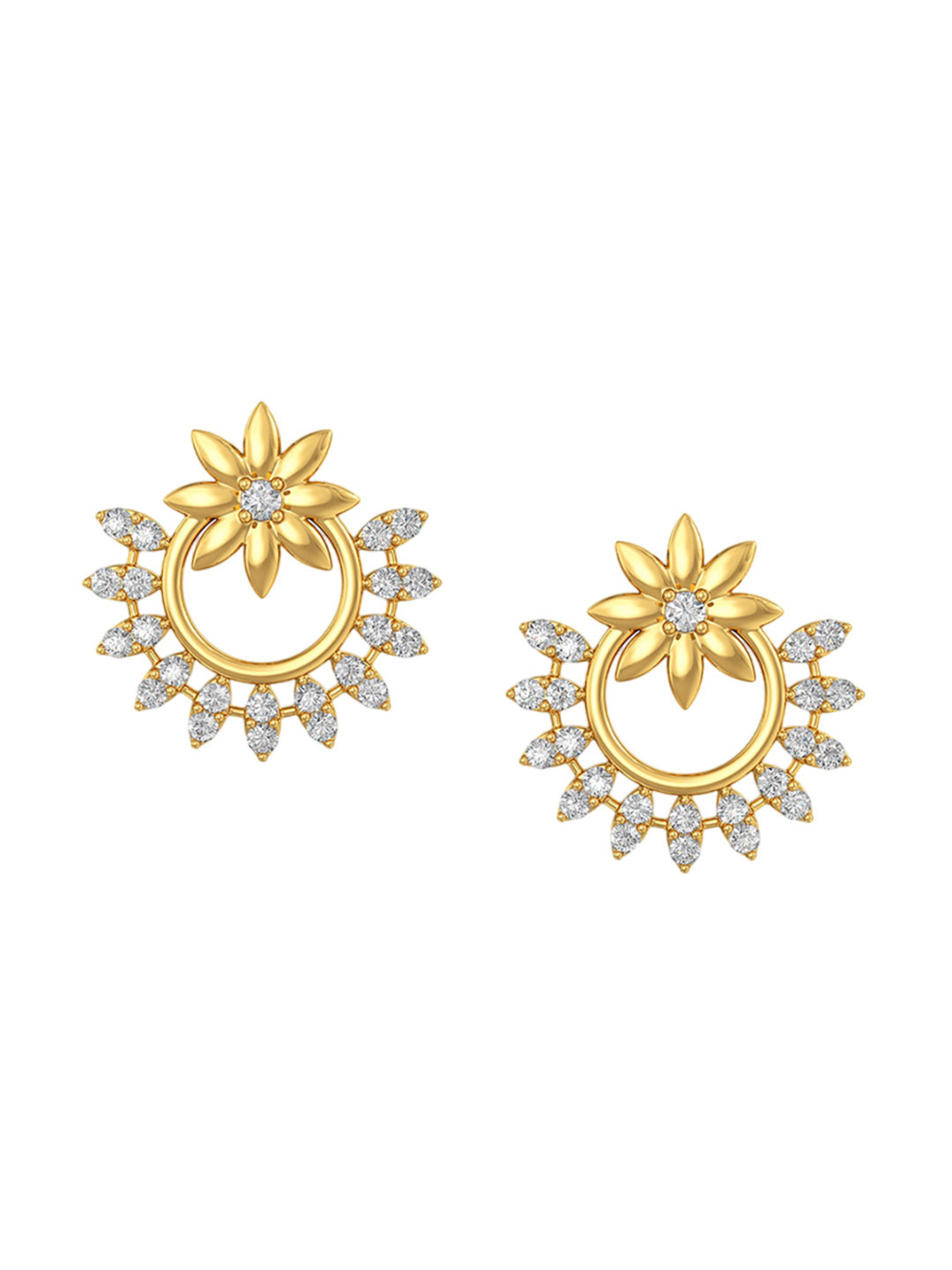 Joyalukkas 22KT BIS Hallmark Gold Studed Earrings 2.557 gm