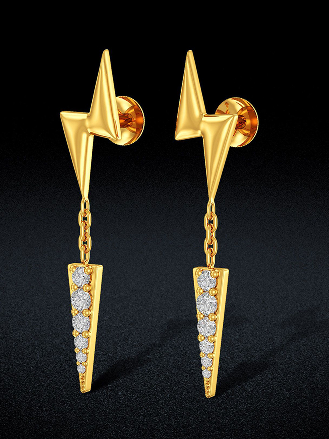 Joyalukkas Women BIS Hallmark 22KT Gold Gem Stone Studded Earrings 2.353gm