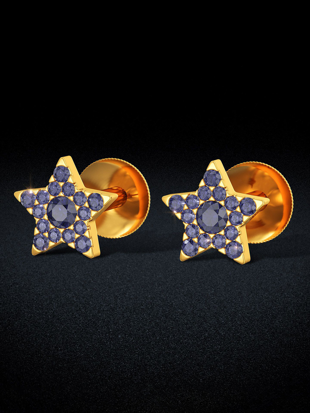 Joyalukkas 22KT Gold Gemstones Studded Earrings-1.158g