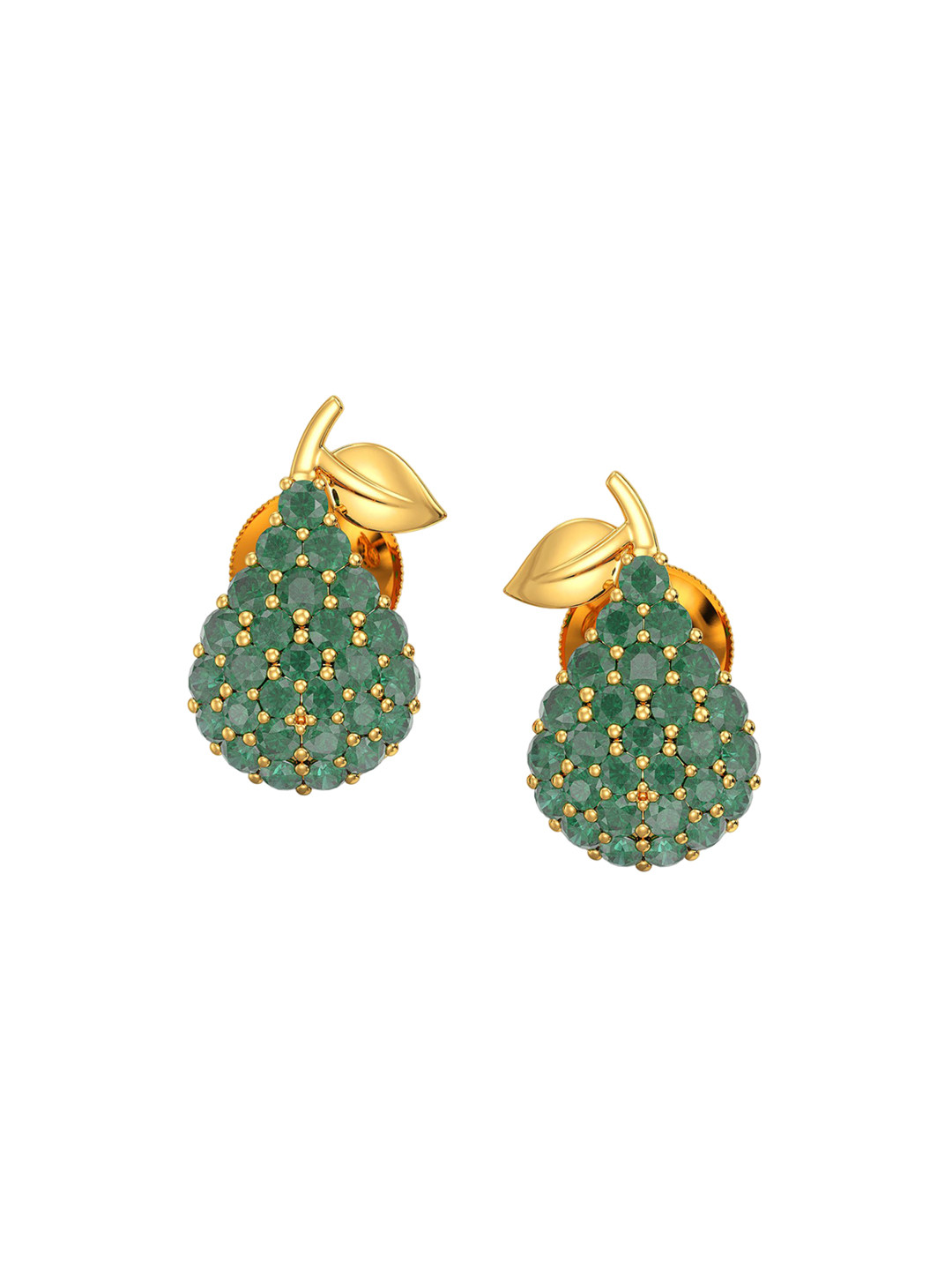 Joyalukkas Women 22KT Gold Gem Stone Studded Earrings-2.213gm