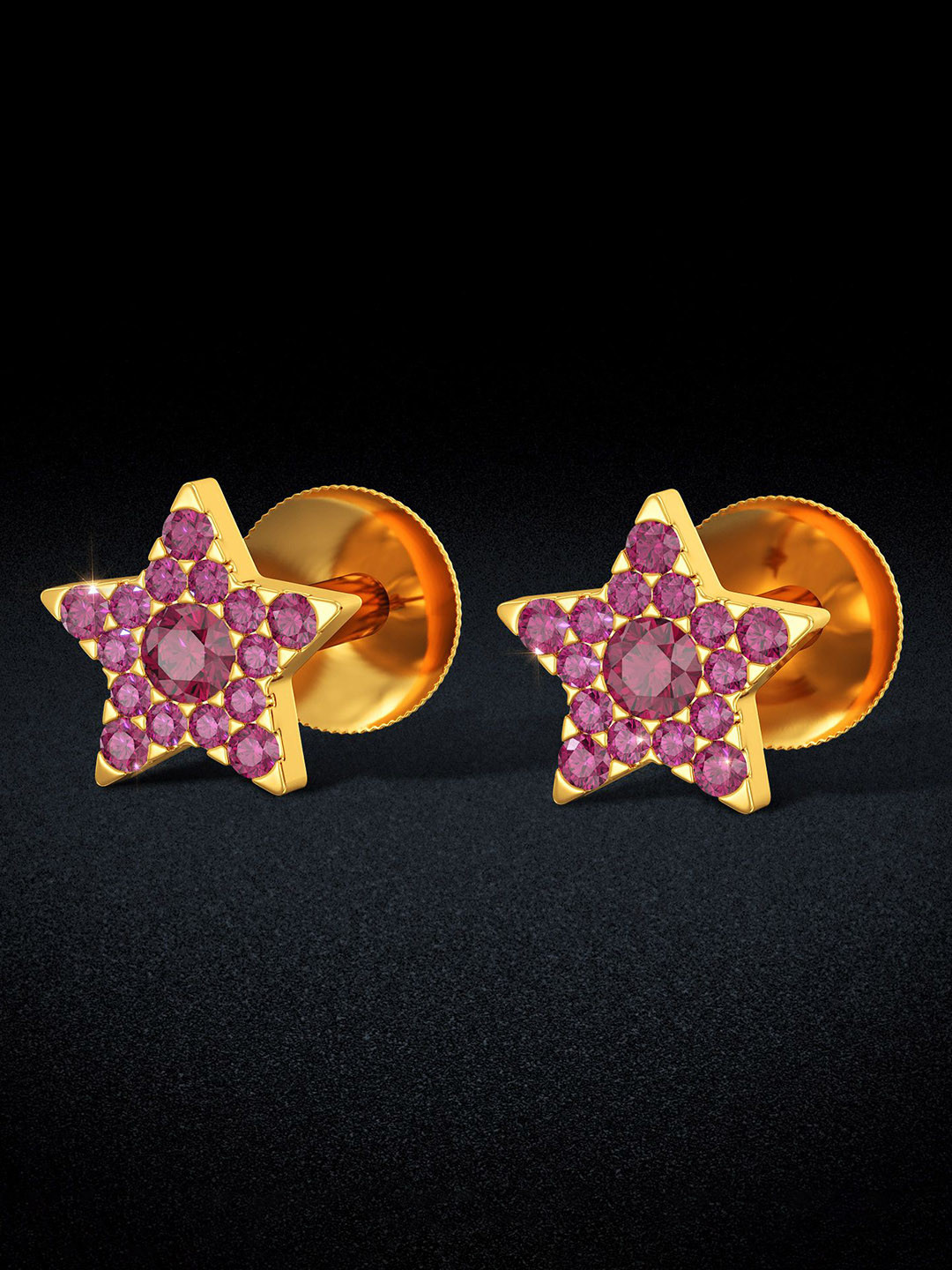 Joyalukkas Women 22KT Gold Gem Stone Studded Earrings 1.166gm