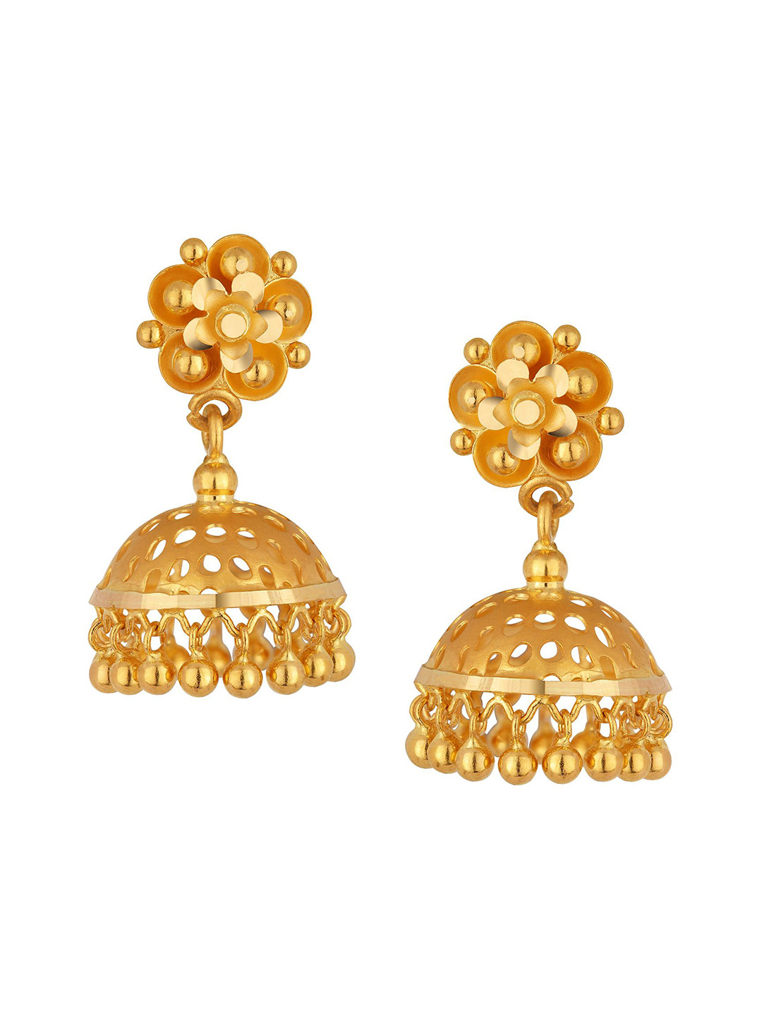 Joyalukkas 22KT Gold Floral Shaped Stud Earrings Gold 3.88 gm
