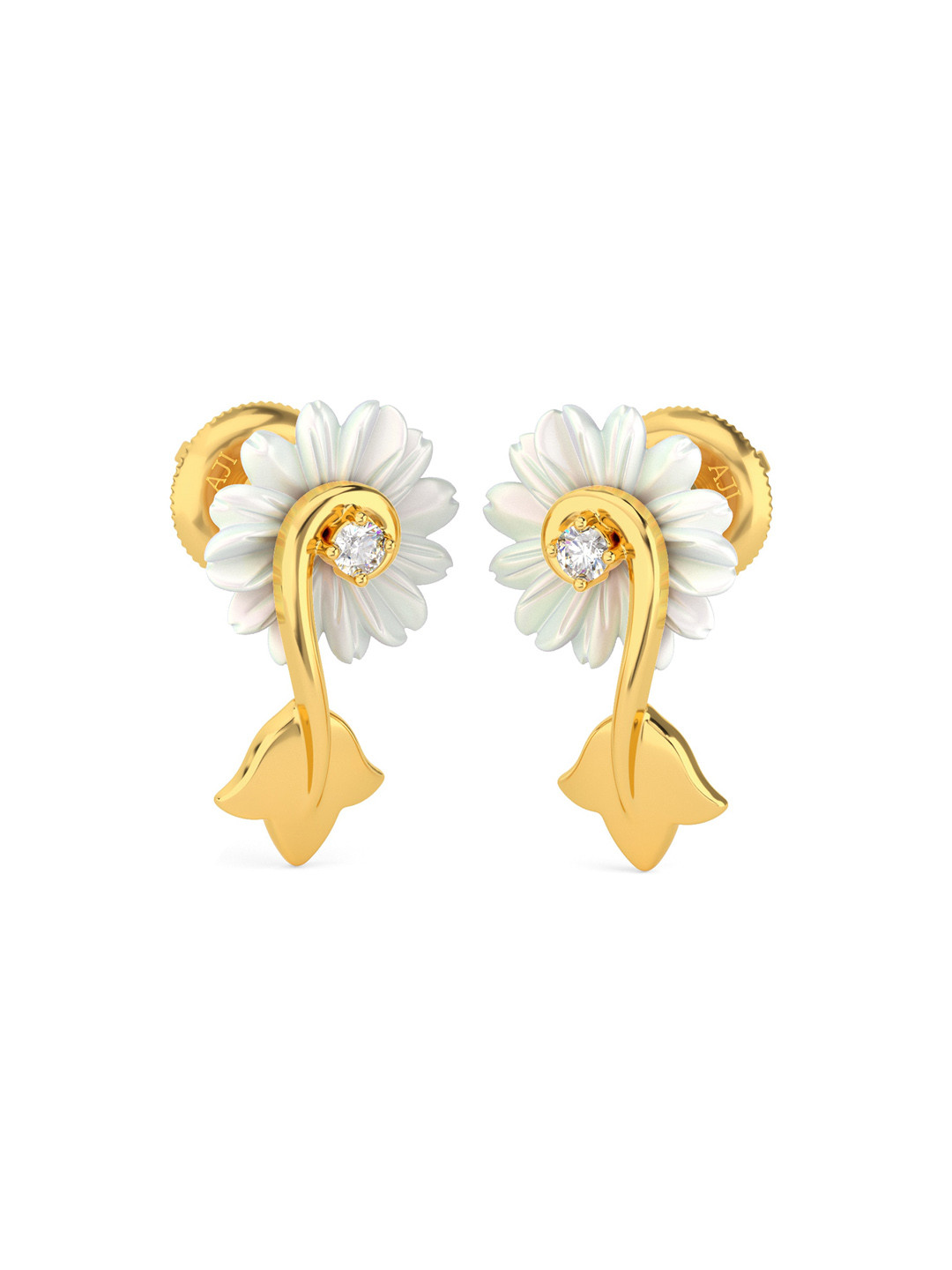 Joyalukkas Girls 22KT Gold Gemstones Studded Earrings-2.794g