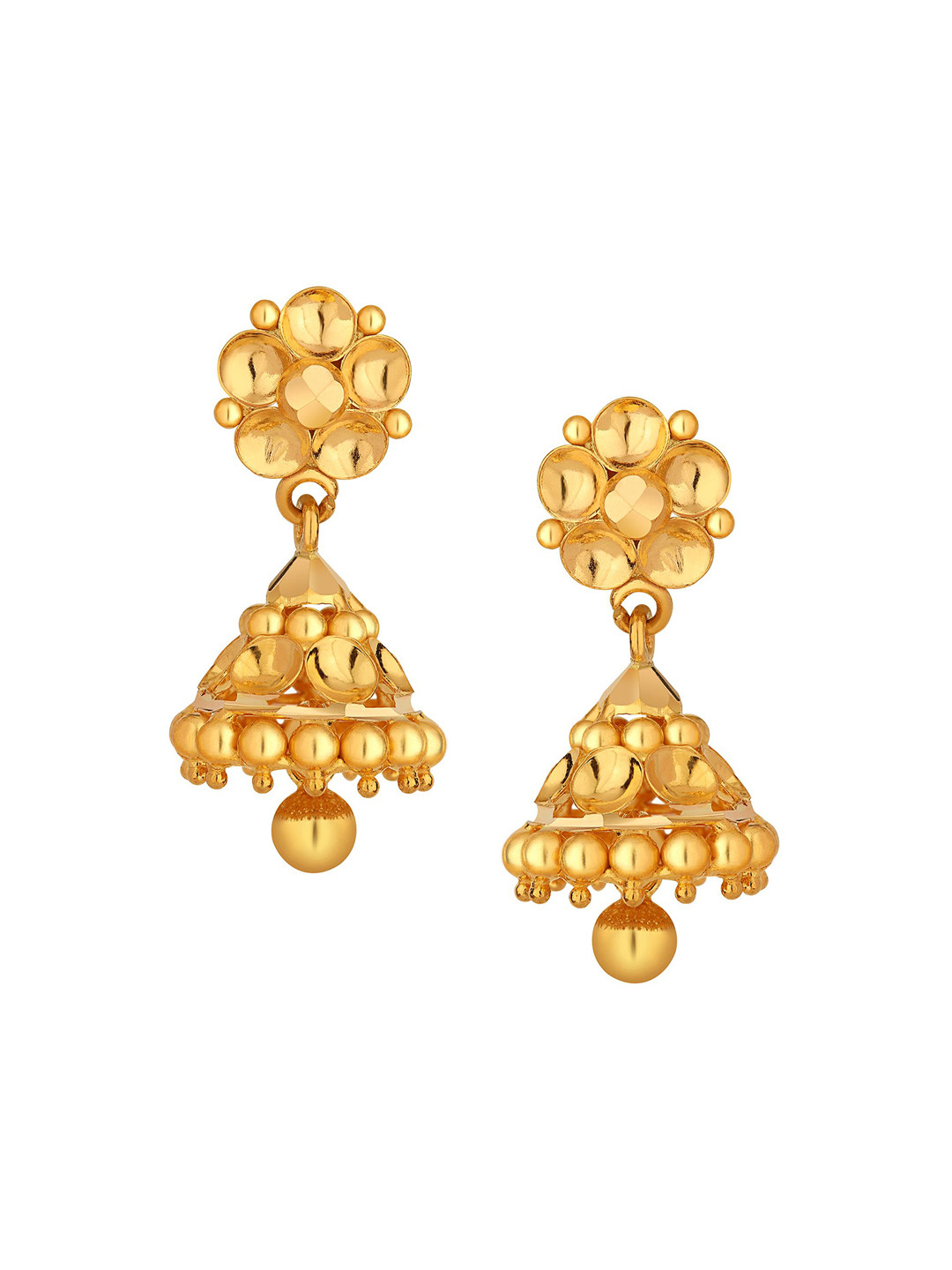 Joyalukkas 22KT Gold BIS Hallmark Floral Chandelier Jhumki Earrings 4.11 gm