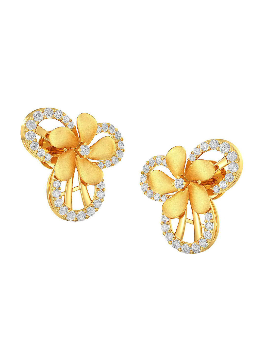 Joyalukkas Girls 22KT Gold Gem Stone Studded Earring-4.362g