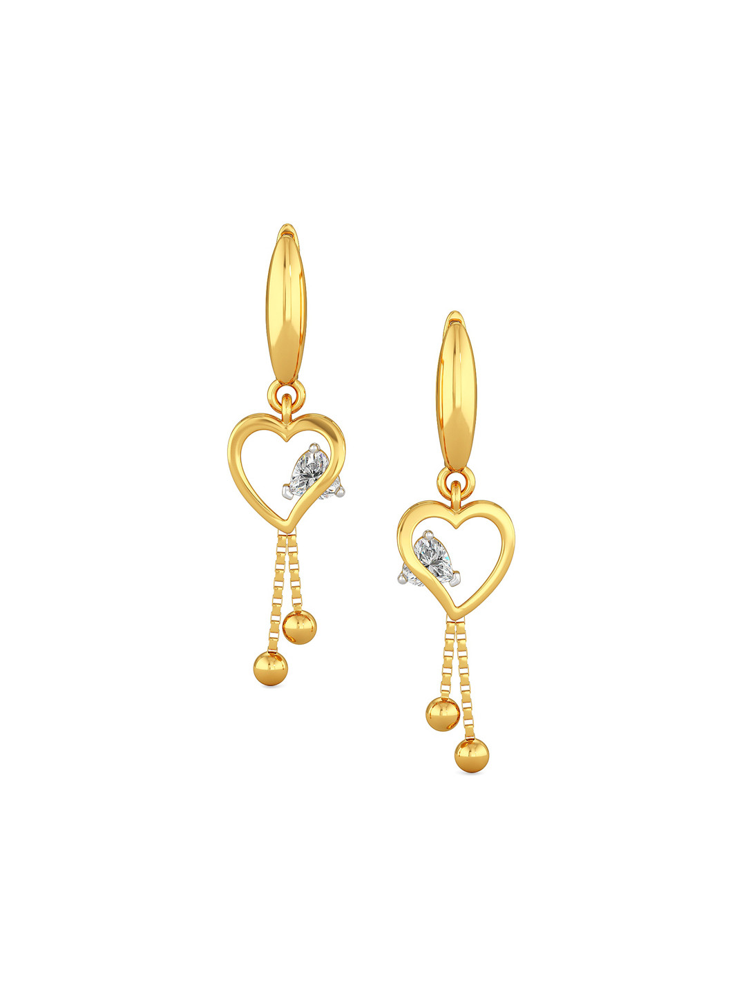 Joyalukkas Girls 22KT Gold Gem Stone Cluster Earring