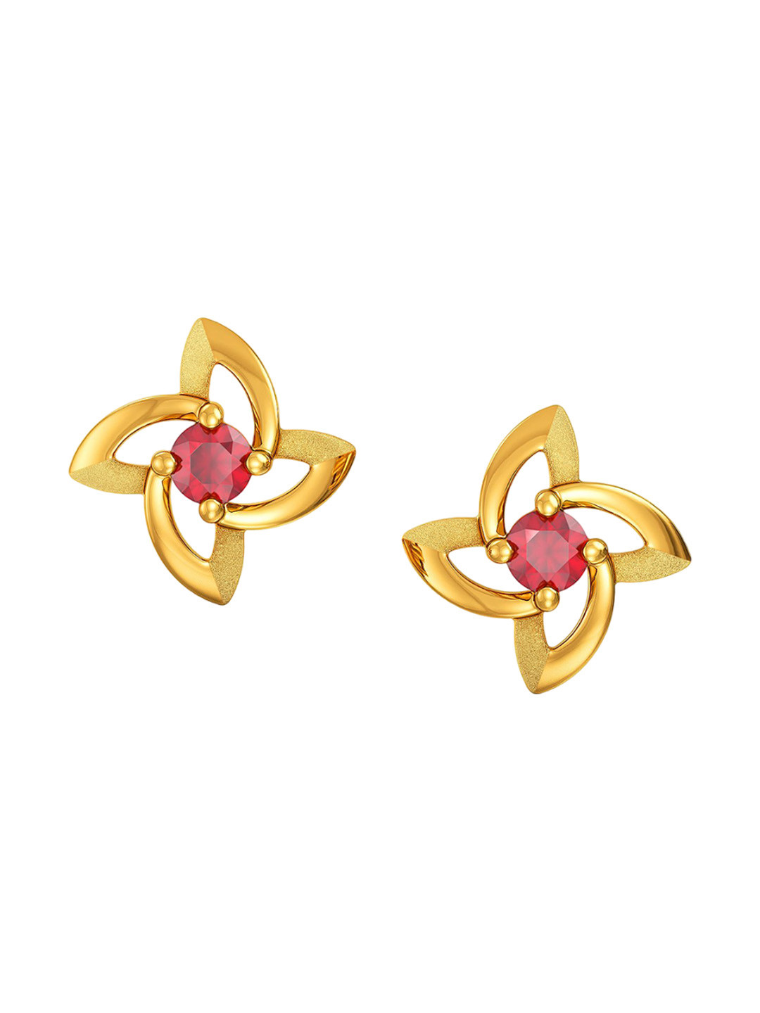 Joyalukkas Girls 22KT Gold Stone Stud Earrings 1.095 gm