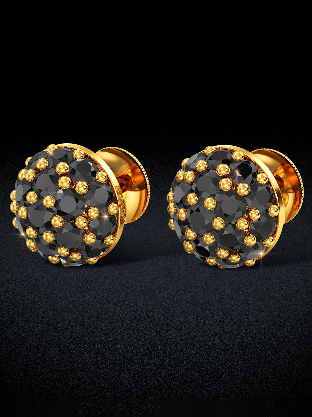 Joyalukkas 22KT Gold & Stone Studded Earrings 2.684g
