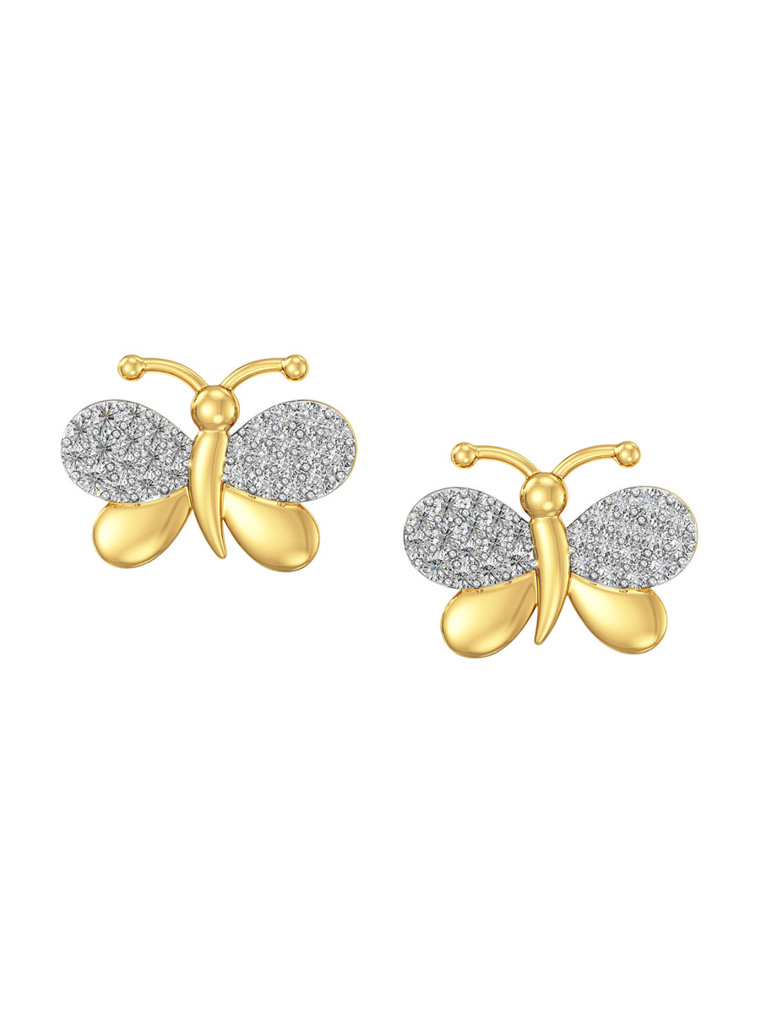 Joyalukkas Girls 22KT Gold Gemstone Studded Earrings 3.222g