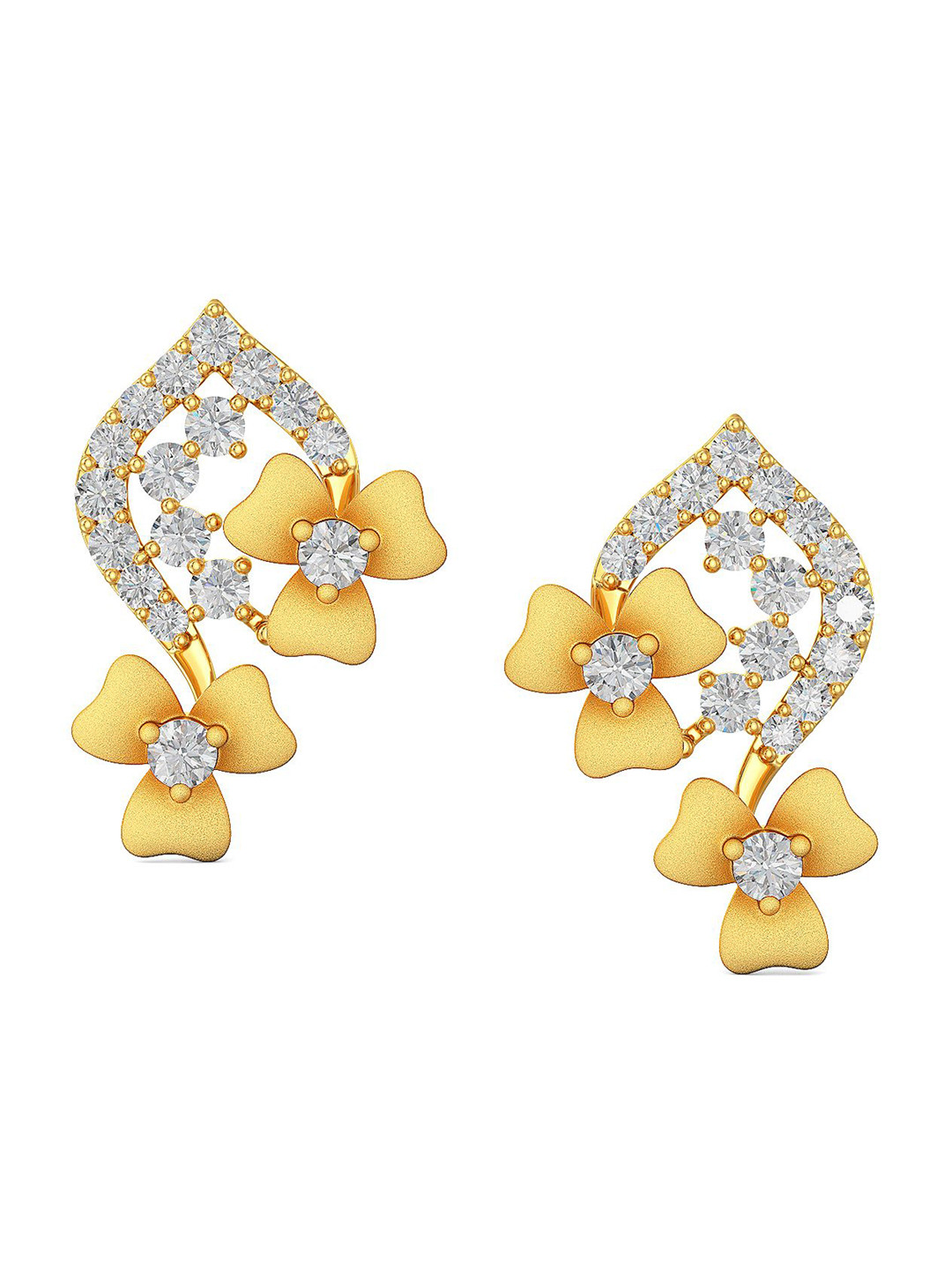 Joyalukkas 22KT Gold Signity Gemstones Studded Earrings 2.894g