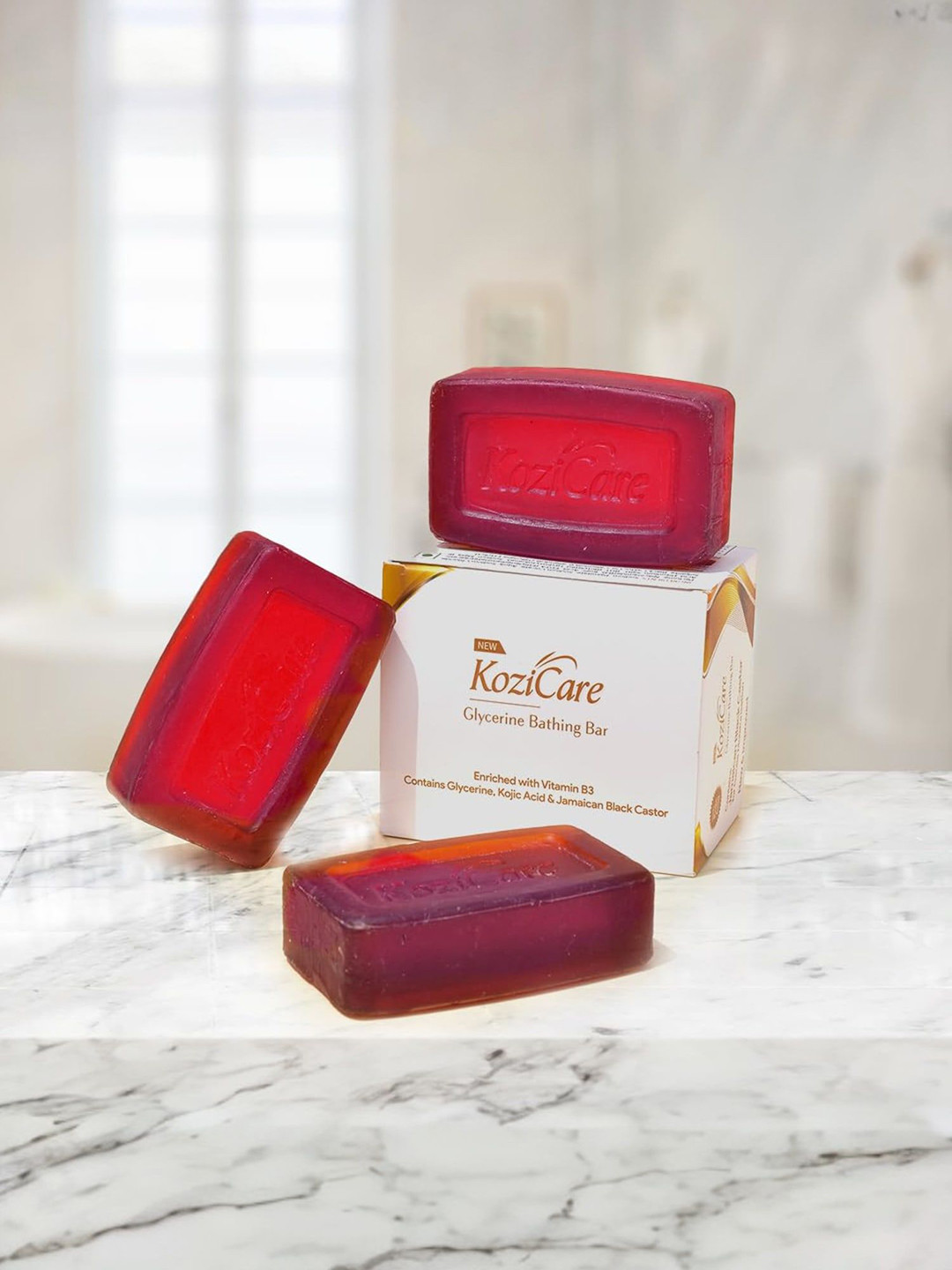 KOZICARE Set Of 12 Glycerin Soap With Kojic Acid For Skin Whitening - 75g Each