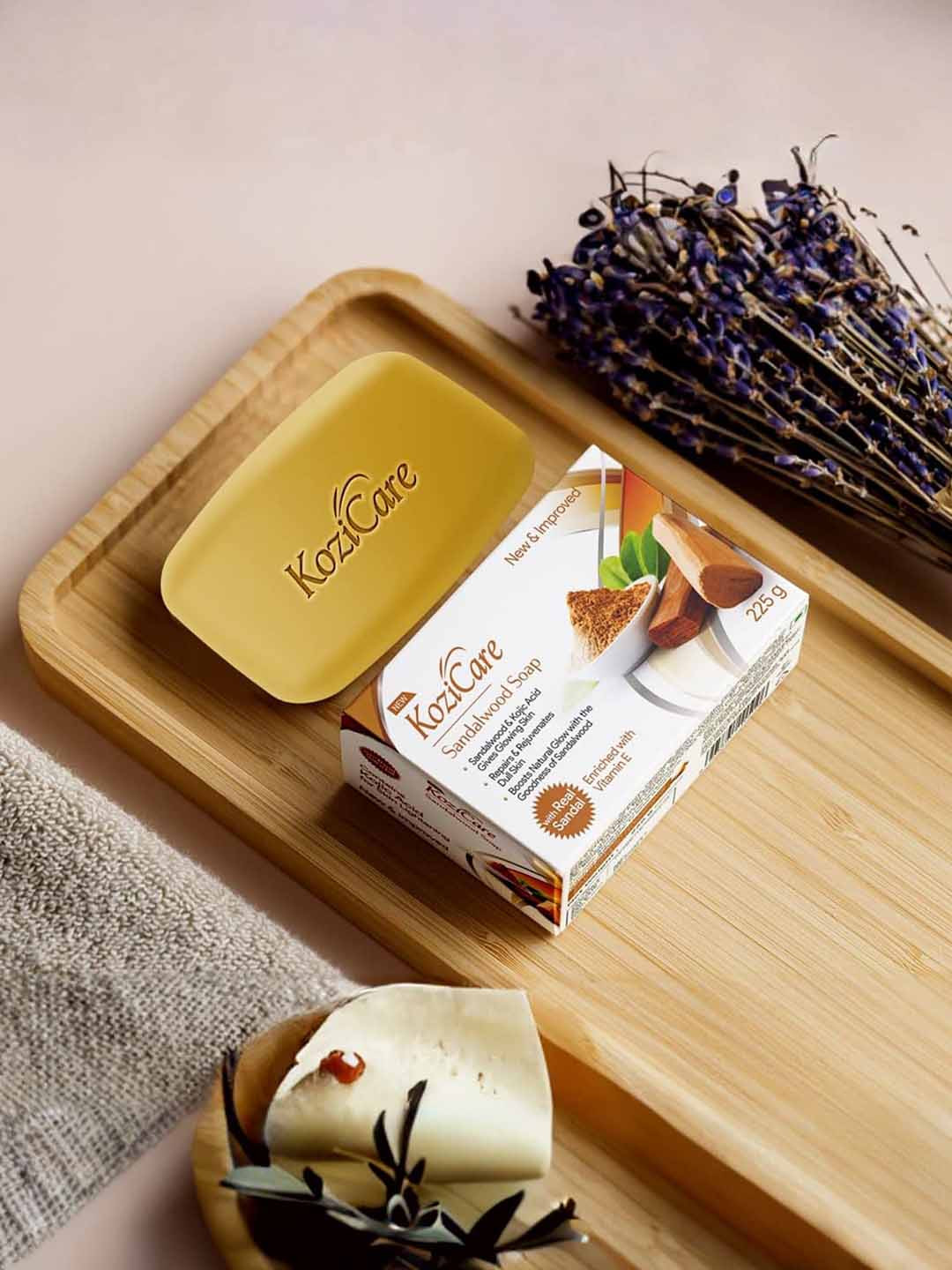 KOZICARE Set Of 6 Sandalwood Soap With Vitamin E - 75g Each