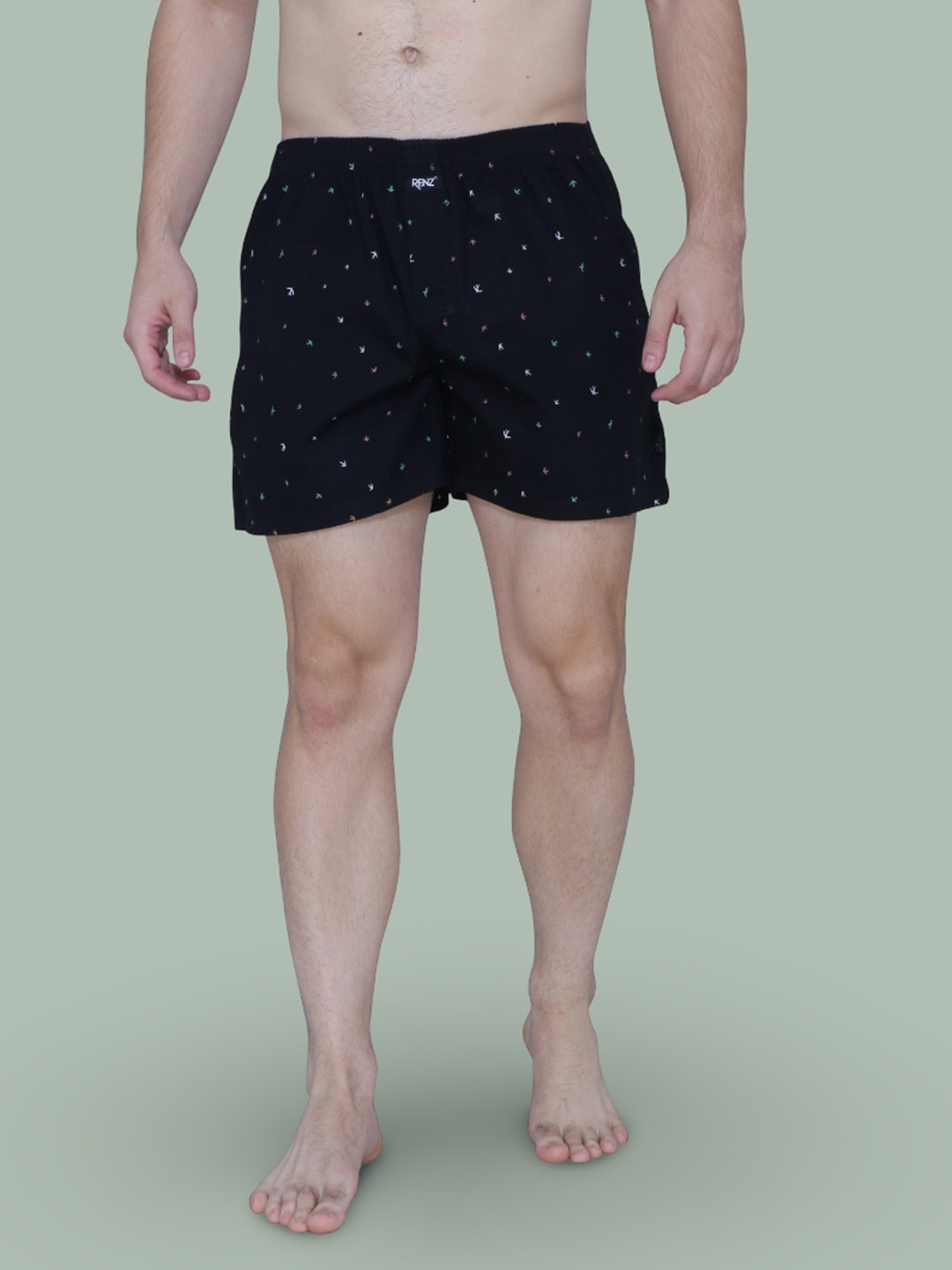RENZ Printed Carbon Finish Pure Cotton Boxer