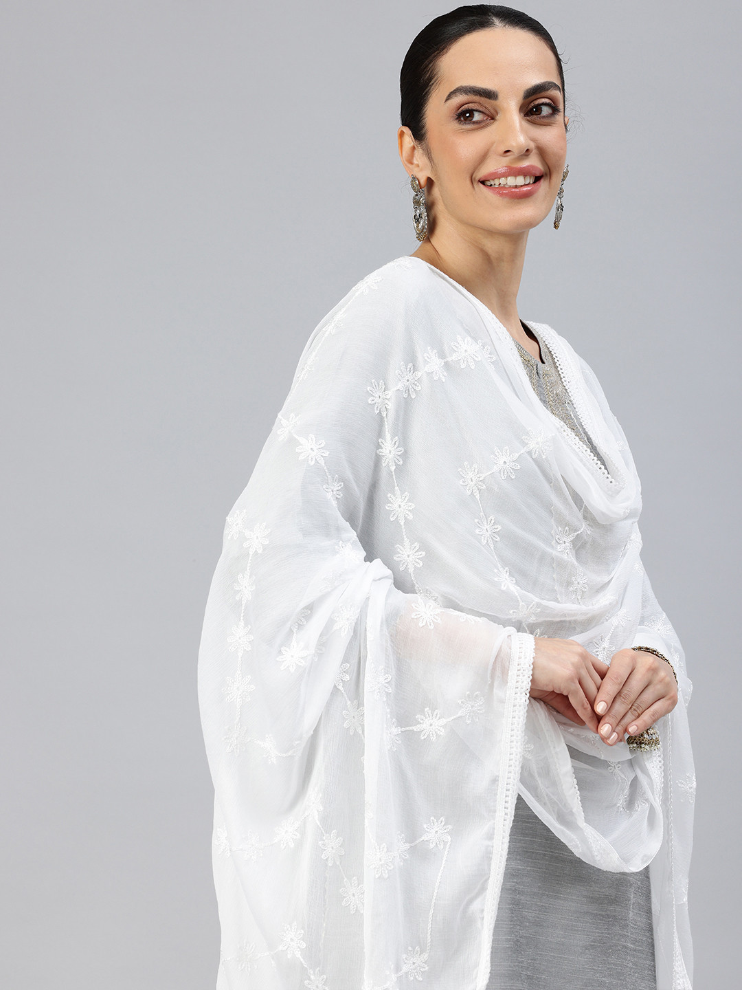 swatika Floral Embroidered Dupatta