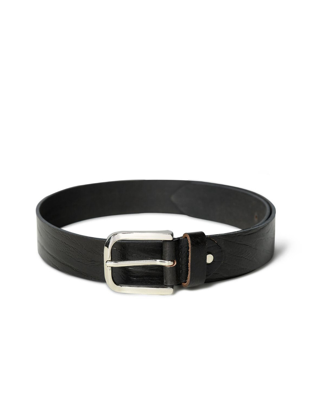 MaheTri Textured Black Leather Belt