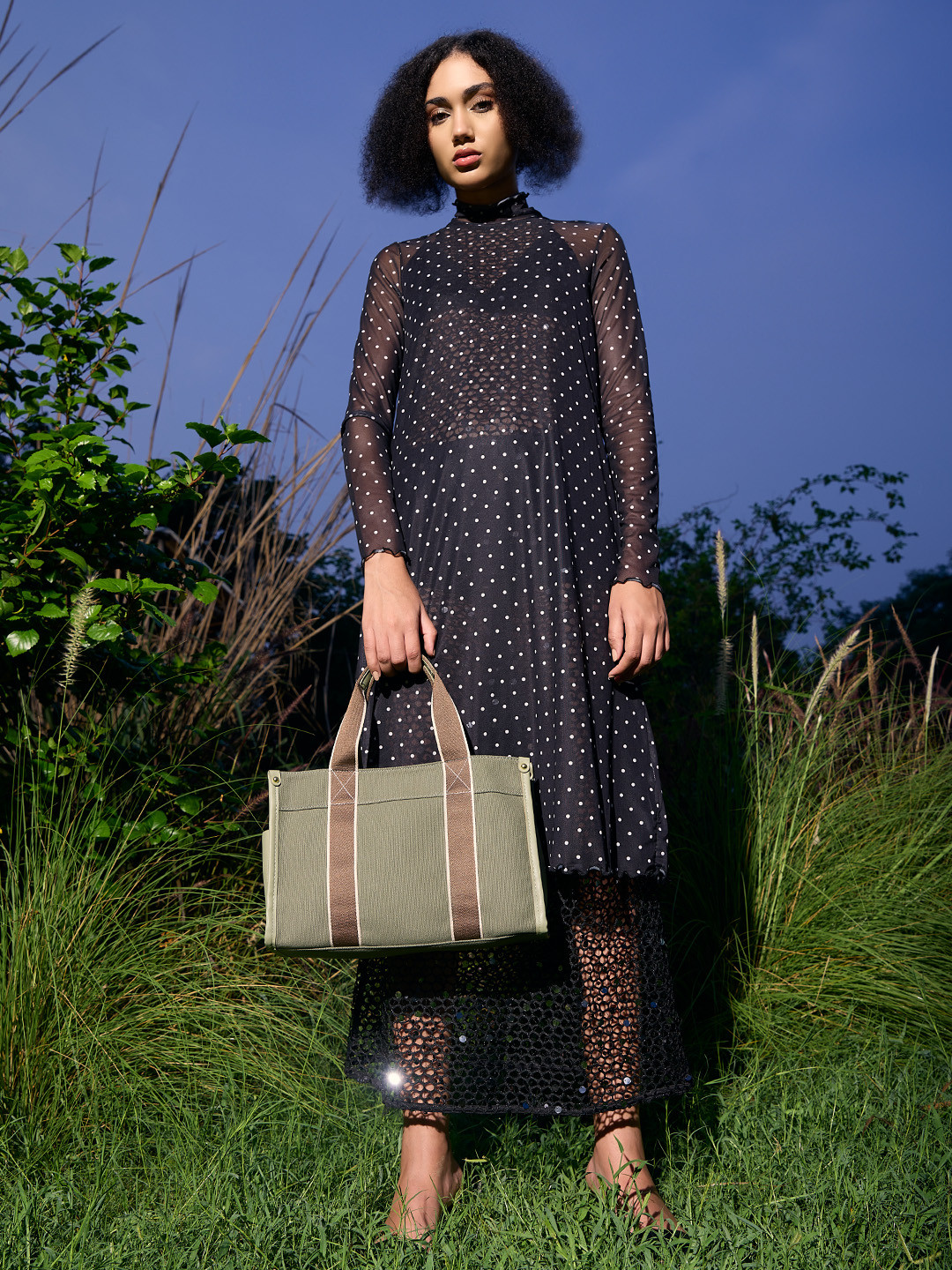 Lino Perros Self Design Canvas Structured Handheld Bag