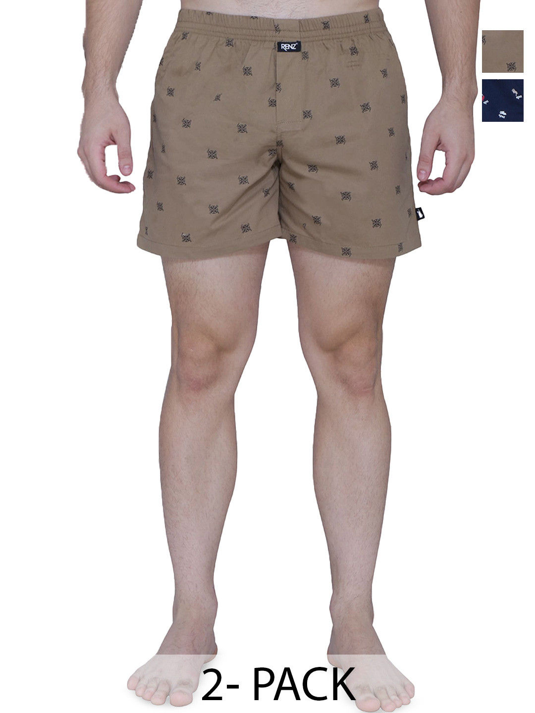 RENZ Pack of 2 Printed Cotton Boxers-RBX3018_M
