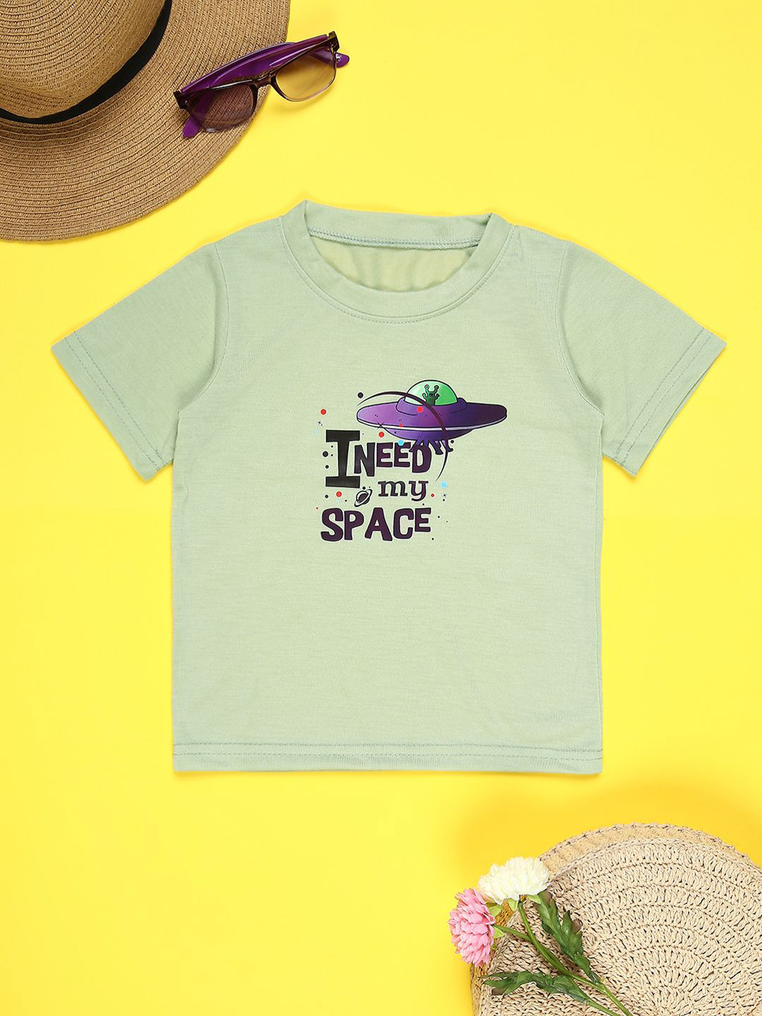 Cutiekins Boys Round Neck Short Sleeves Graphic Printed Regular Fit Cotton T-shirt