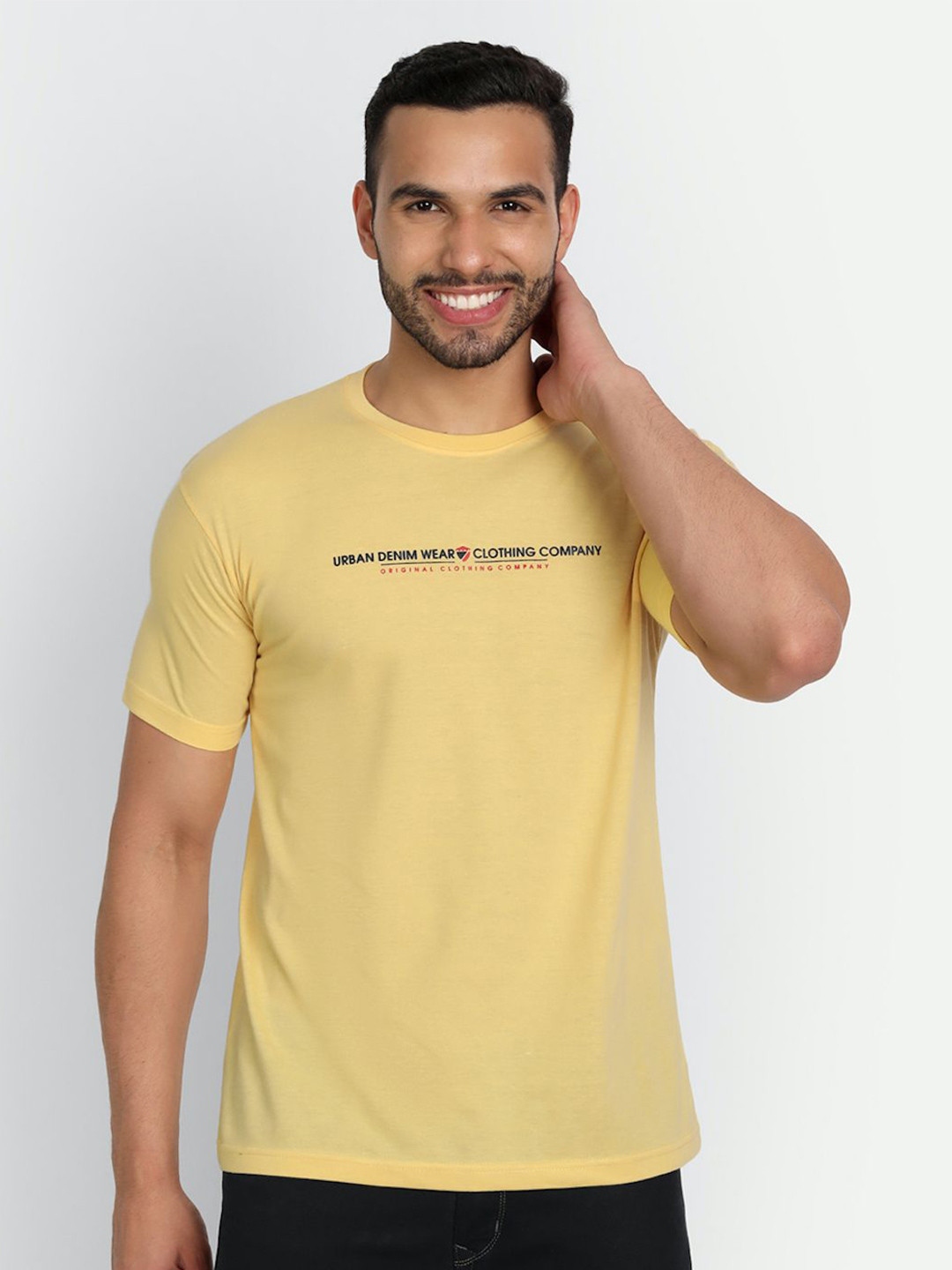 ZEFFIT Typography Printed Round Neck Short Sleeves Cotton T-shirt