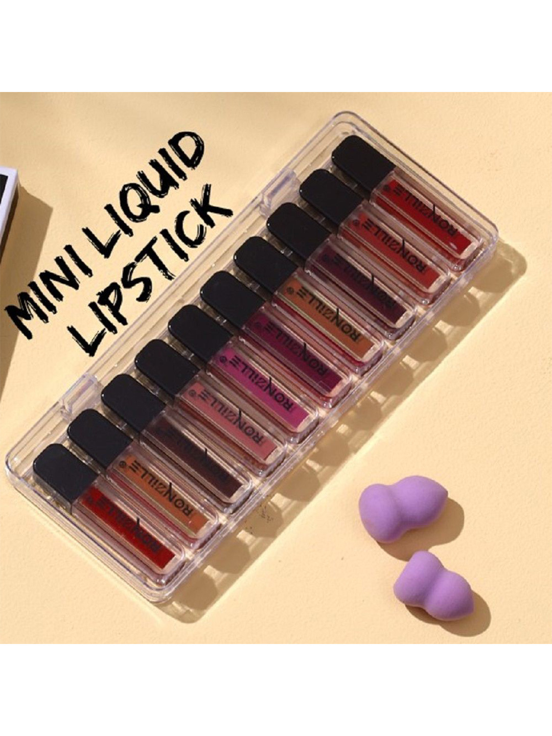 Ronzille Set Of 10 Transferproof Liquid Lipstick - 1.5ml Each-BariJemtri
